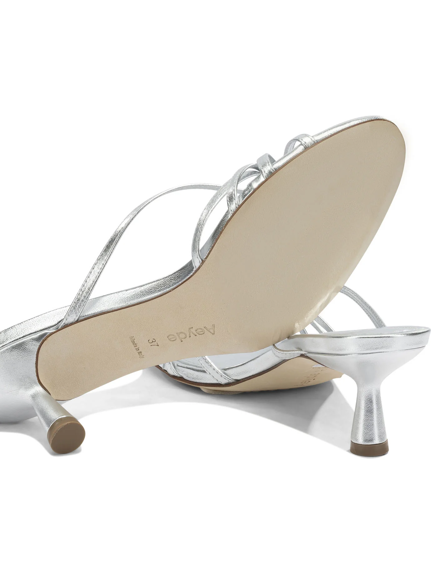 ABBY 55 MM SILVER NAPPA LEATHER SANDALS - Image 5