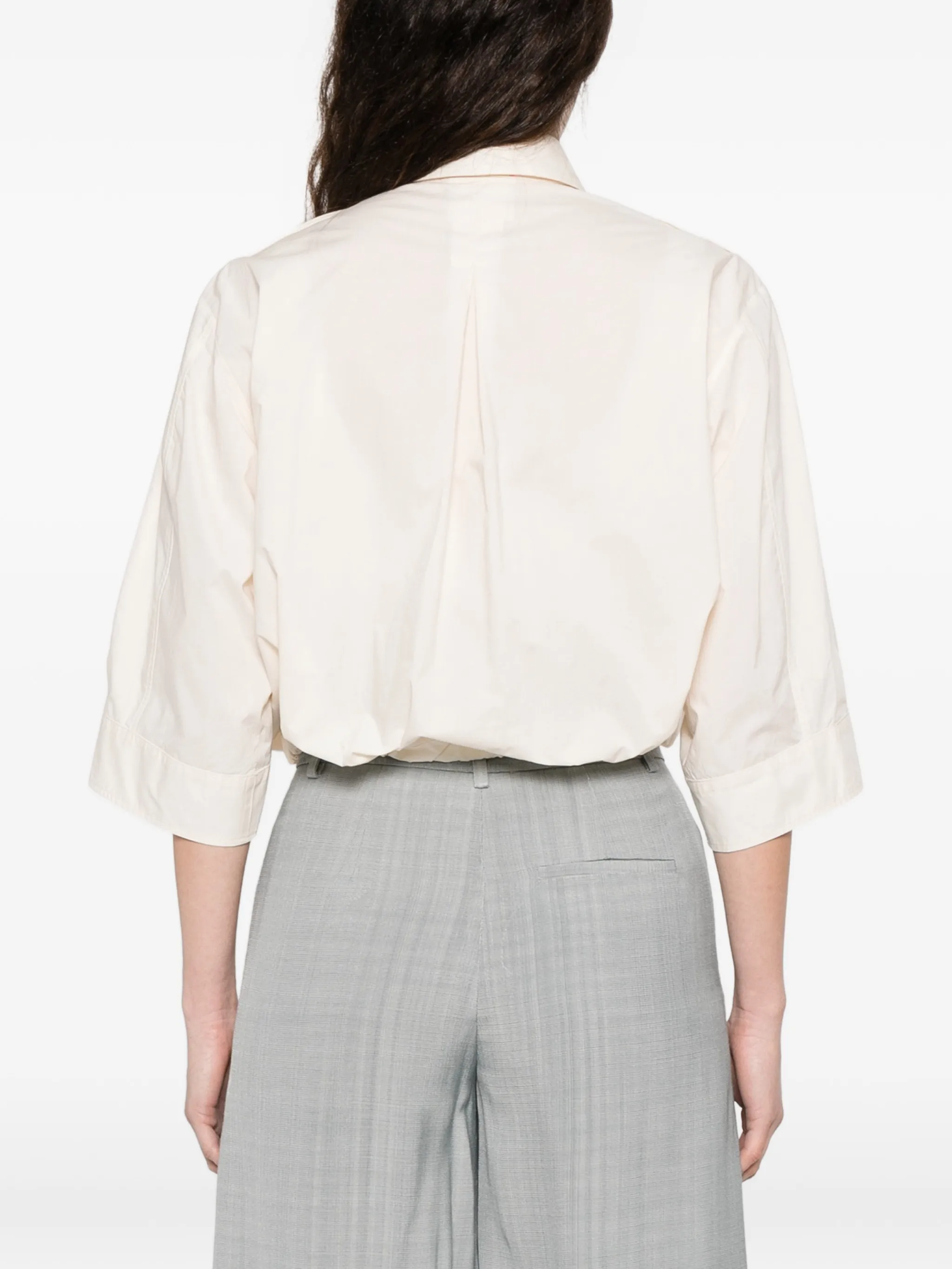 AMBRA COTTON POPLINE HALF SHIRT - Image 5