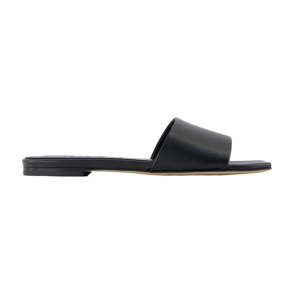 ANNA SLIDES -  - LEATHER - BLACK