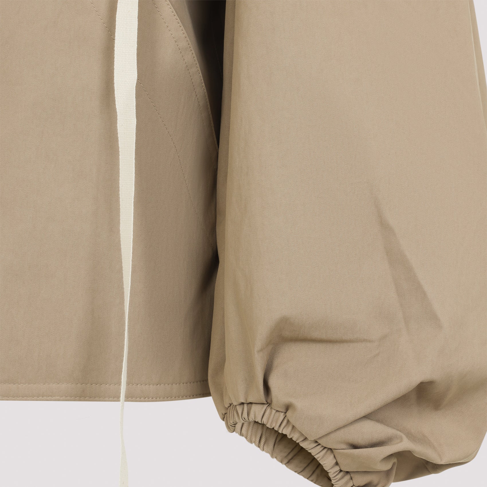 BEIGE ROLLED COLLAR COTTON JACKET - Image 4