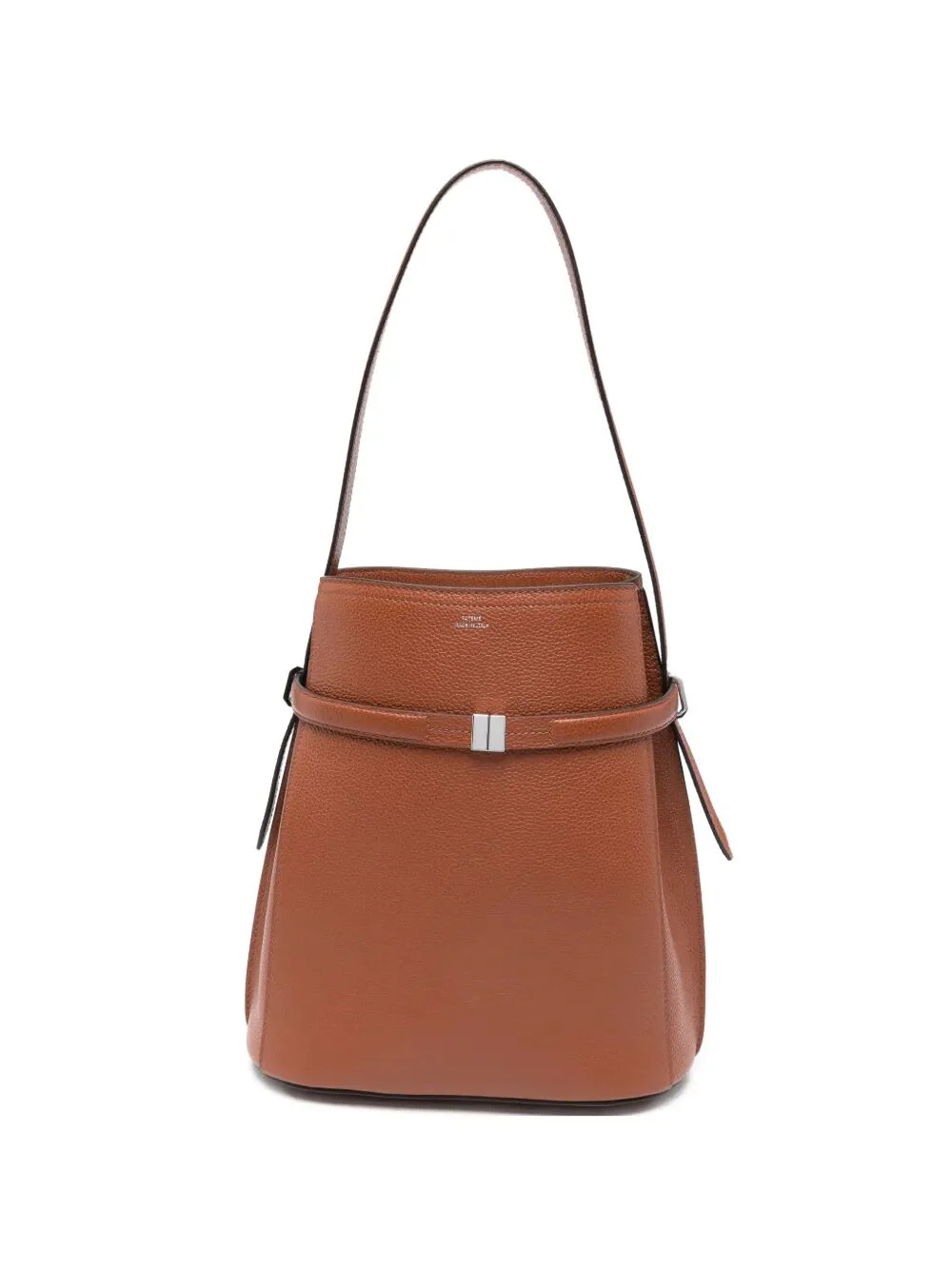 "BELTED" LEATHER BUCKET BAG