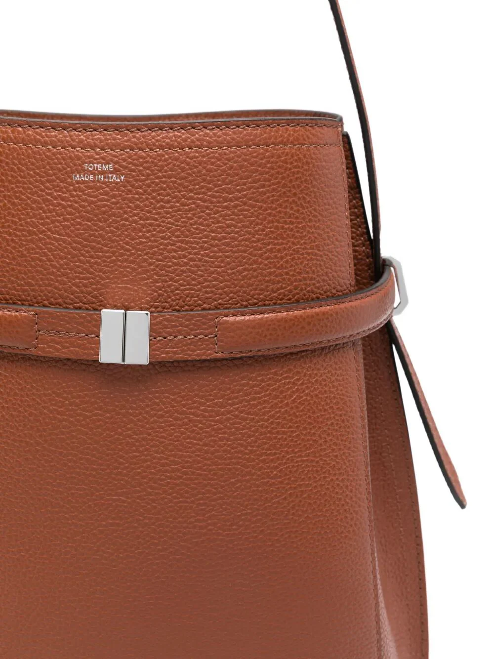 "BELTED" LEATHER BUCKET BAG - Image 2