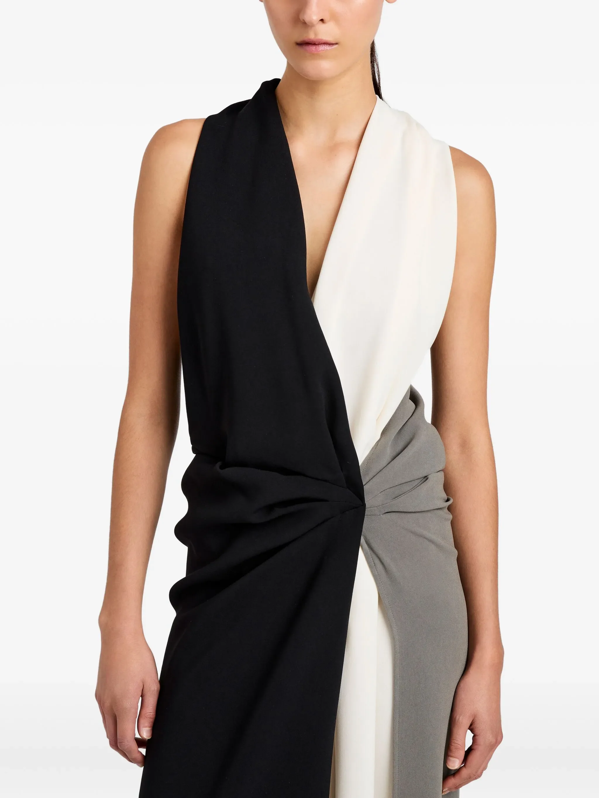 BLACK ACETATE POLYESTER ELSA DRESS - Image 2
