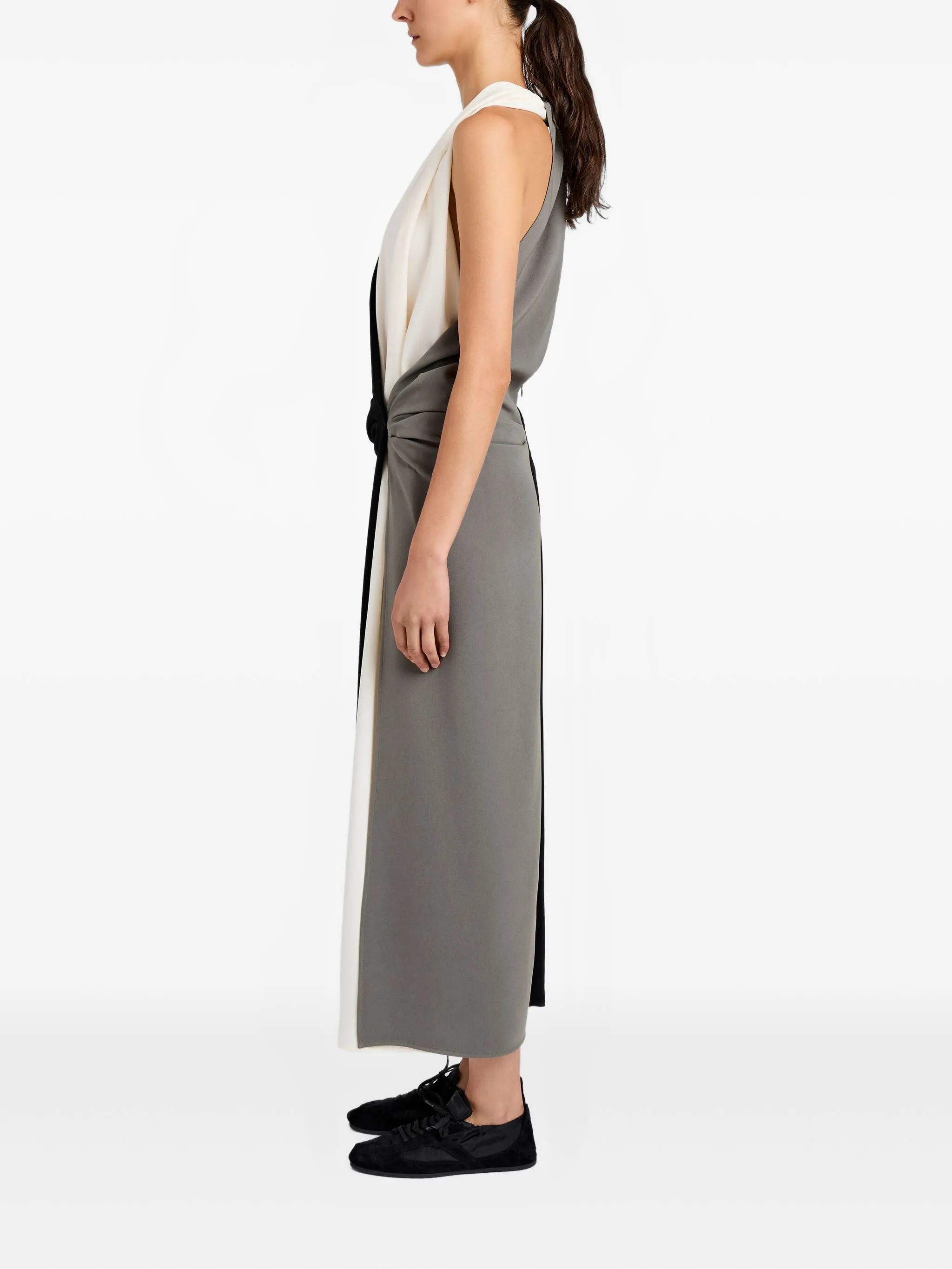 BLACK ACETATE POLYESTER ELSA DRESS - Image 5