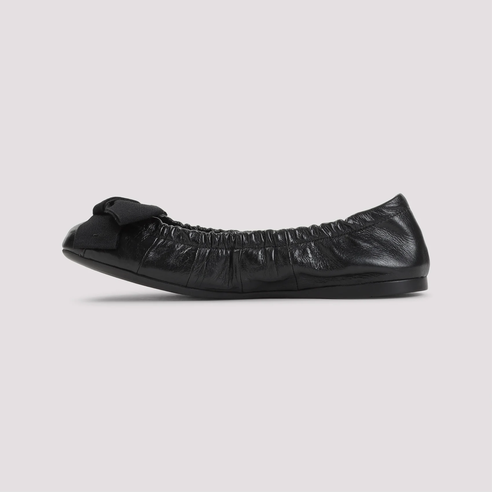 BLACK CALF LEATHER BALLERINAS - Image 3