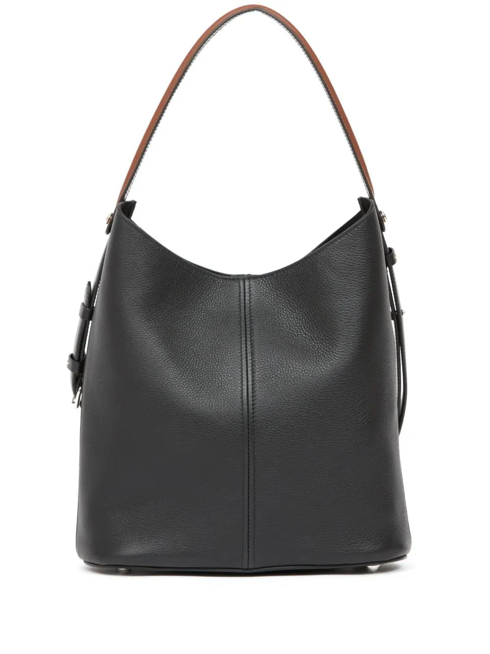 BLACK CHESTNUT COW LEATHER HANDBAG