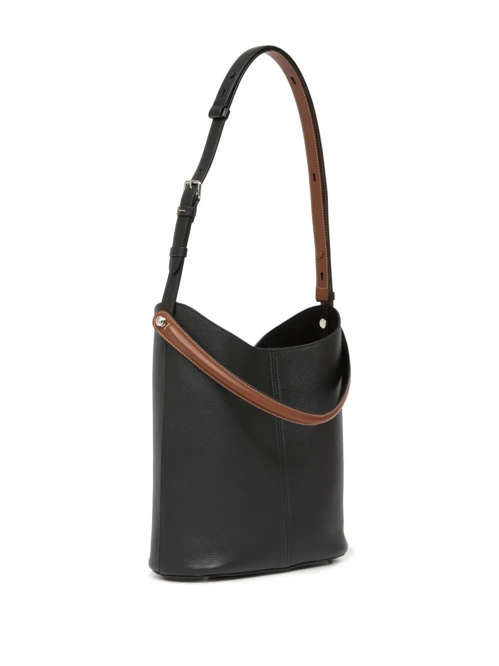 BLACK CHESTNUT COW LEATHER HANDBAG - Image 5