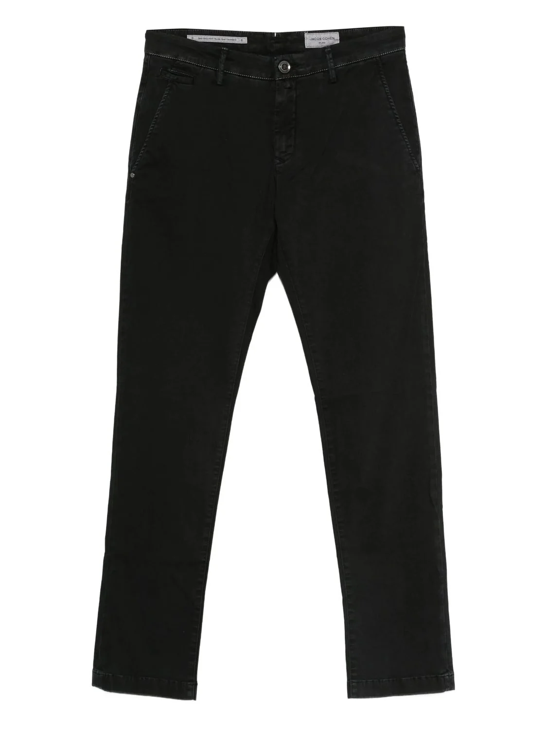 BLACK COTTON ELASTANE PANTS