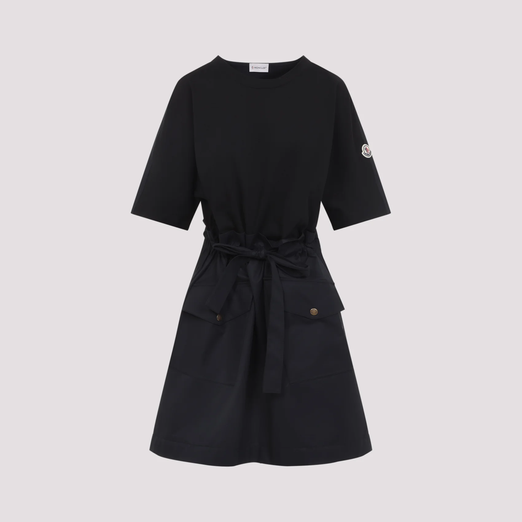 BLACK COTTON MINI DRESS - Image 2
