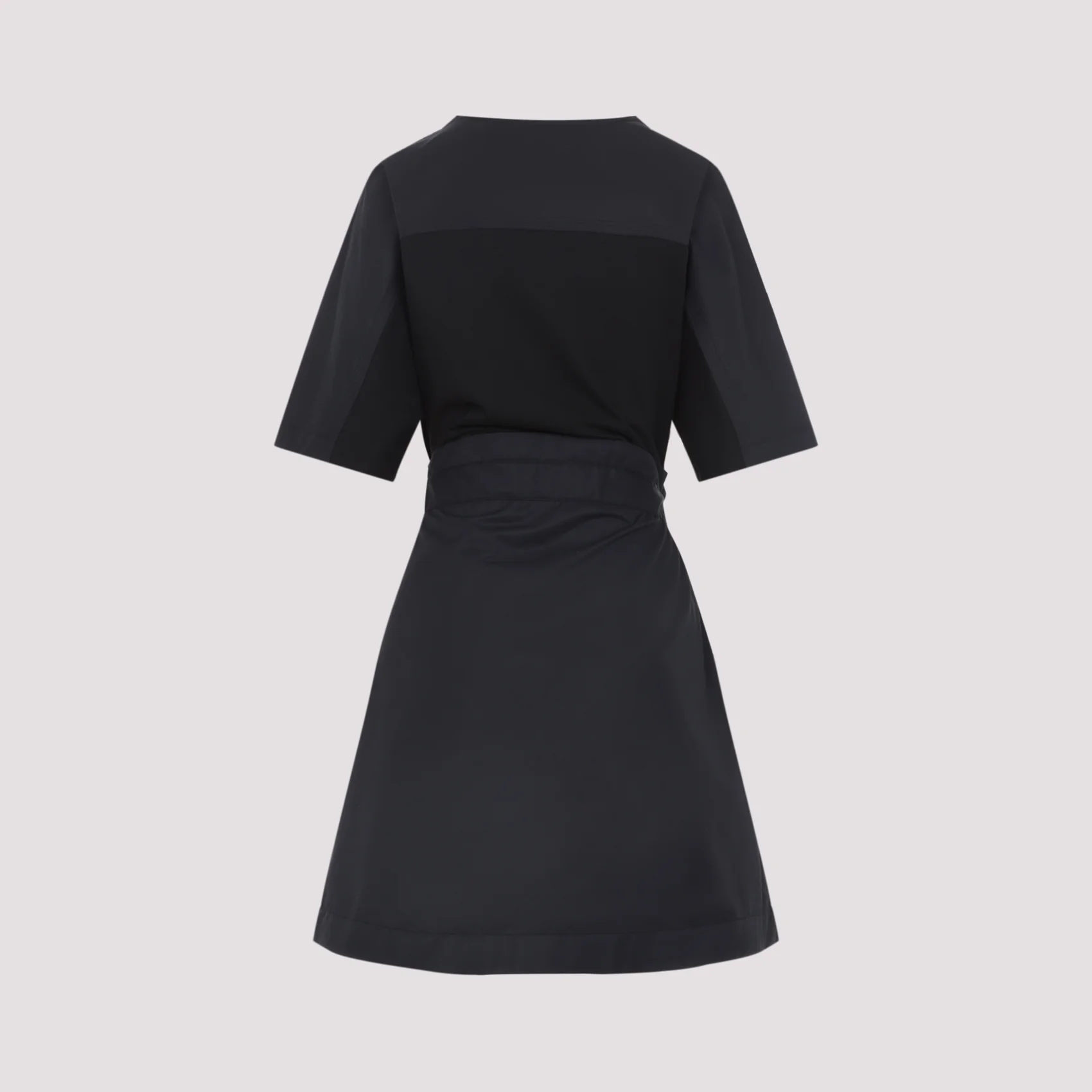 BLACK COTTON MINI DRESS - Image 3