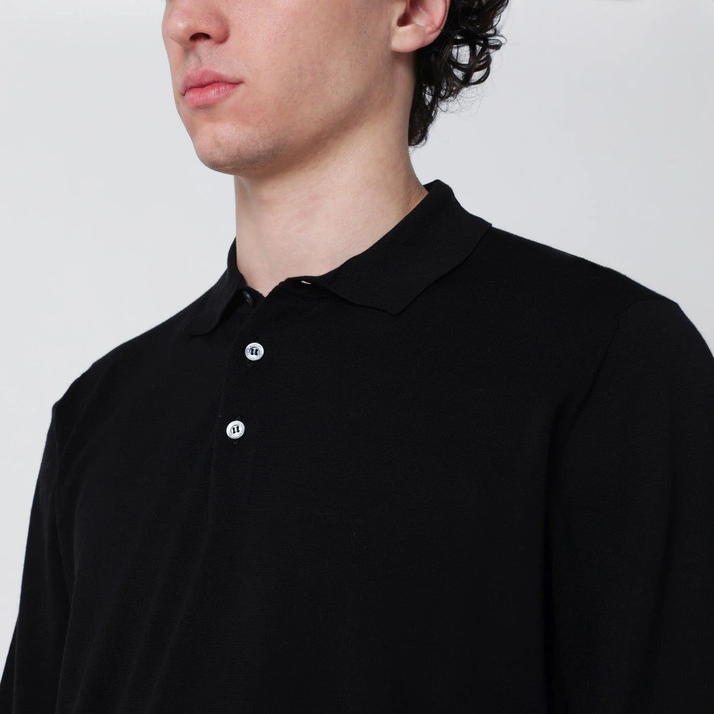 BLACK COTTON POLO - Image 2