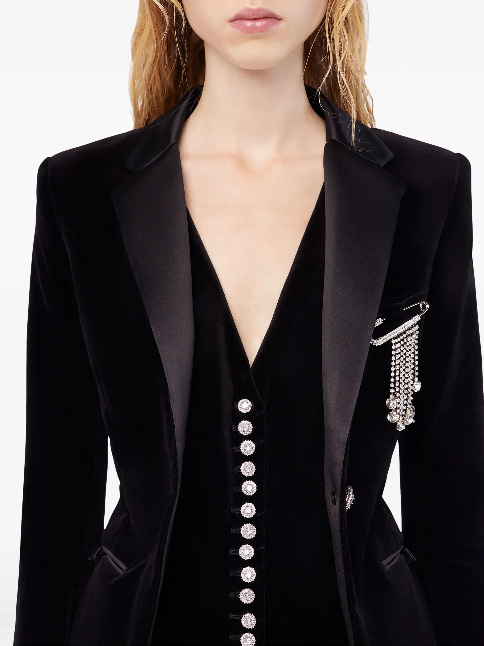 BLACK COTTON POLYESTER ELASTANE JACKET - Image 5