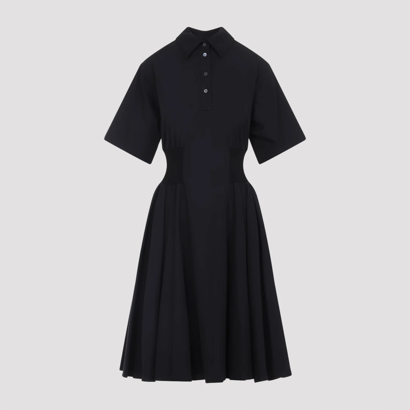 BLACK COTTON SHORT SLEEVE DRESS