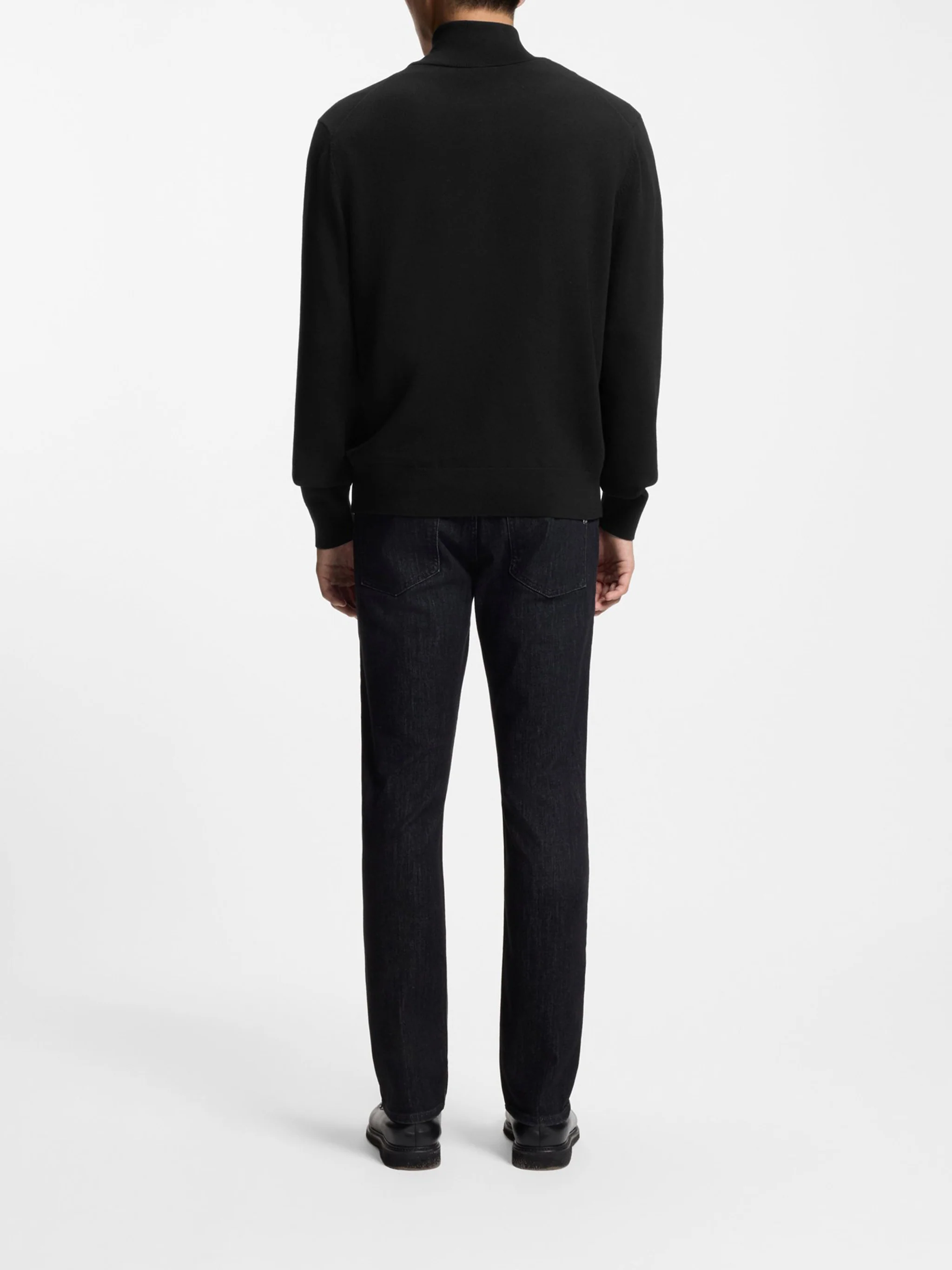BLACK COTTON TURTLE NECK SWEATER - Image 3