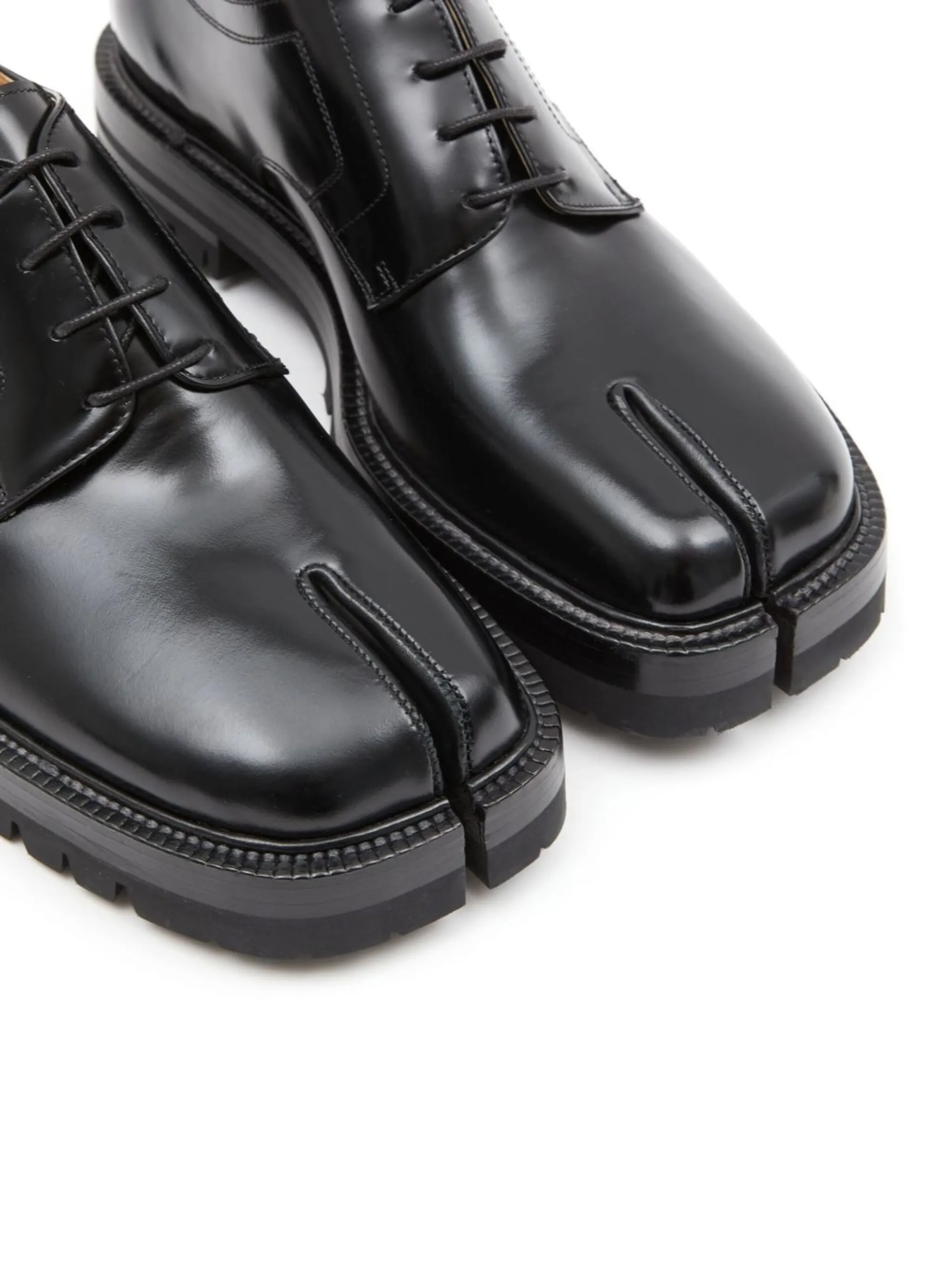 BLACK COW LEATHER LACE-UPS - Image 5