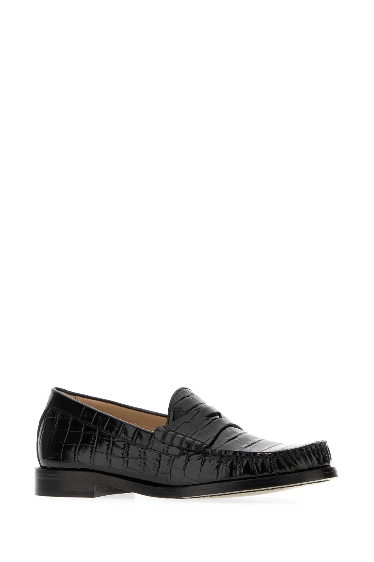 BLACK LEATHER LOTTIE LOAFERS - Image 2