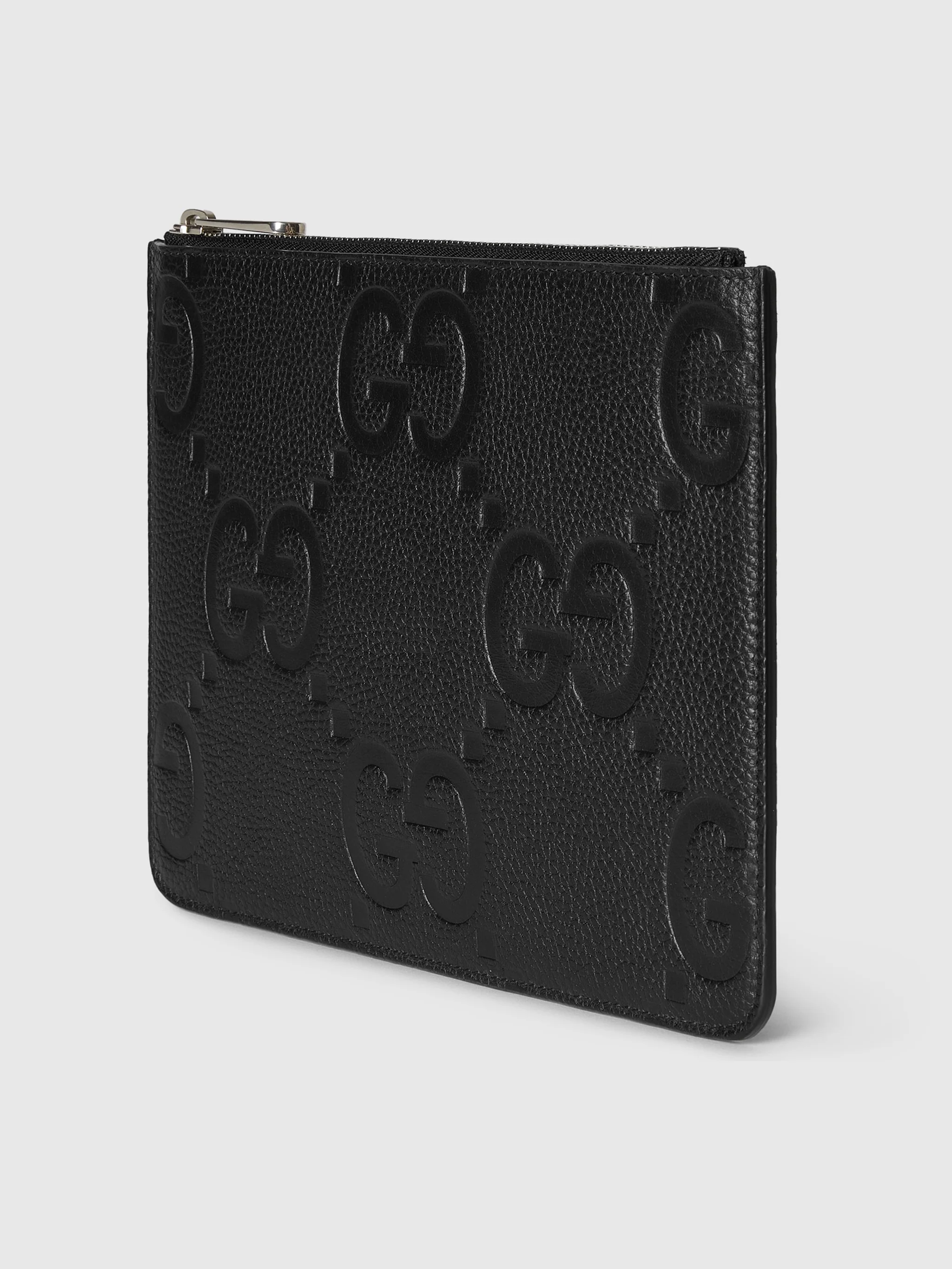 BLACK LEATHER MEDIUM CLUTCH - Image 3