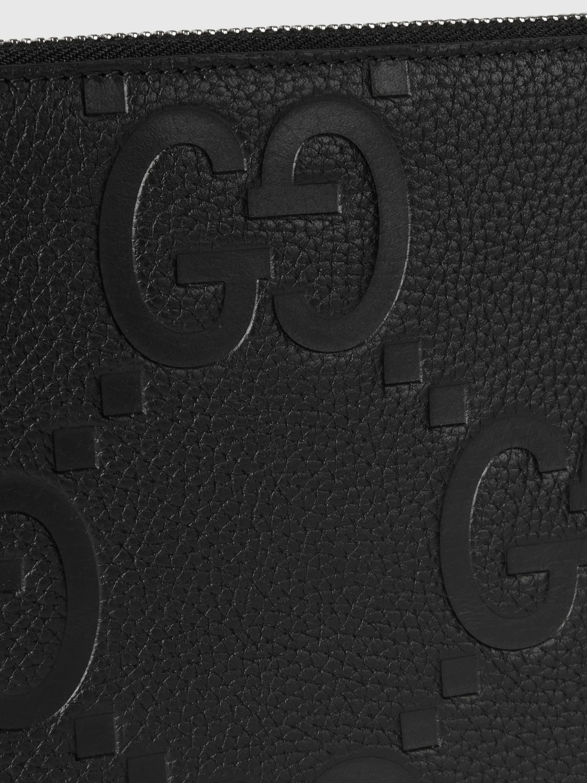BLACK LEATHER MEDIUM CLUTCH - Image 4