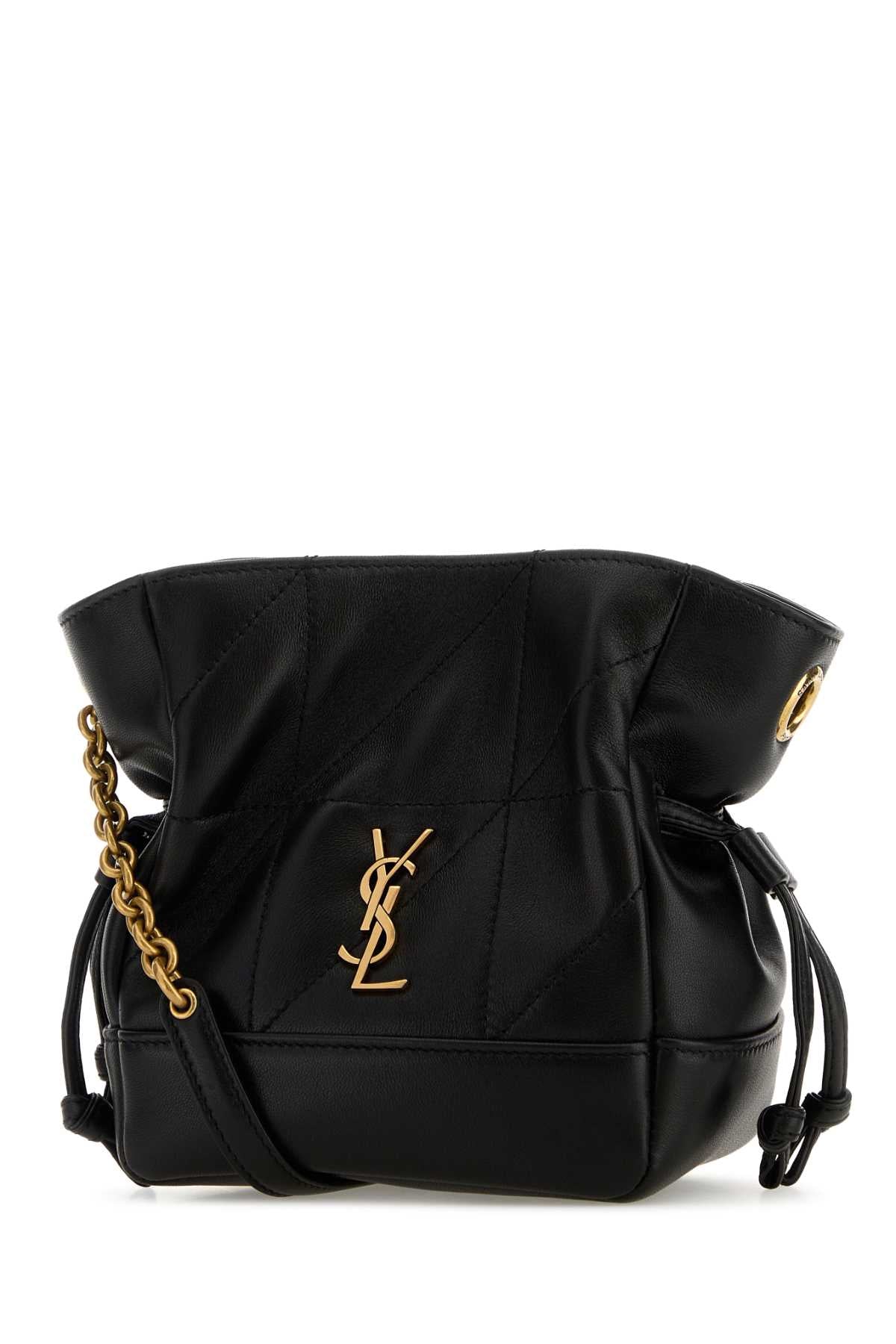 BLACK LEATHER MINI JAMIE BUCKET BAG - Image 2