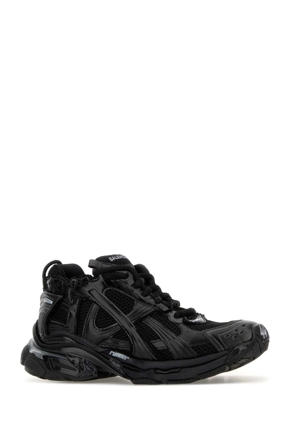BLACK MESH AND RUBBER RUNNER LED SNEAKERS - Image 2