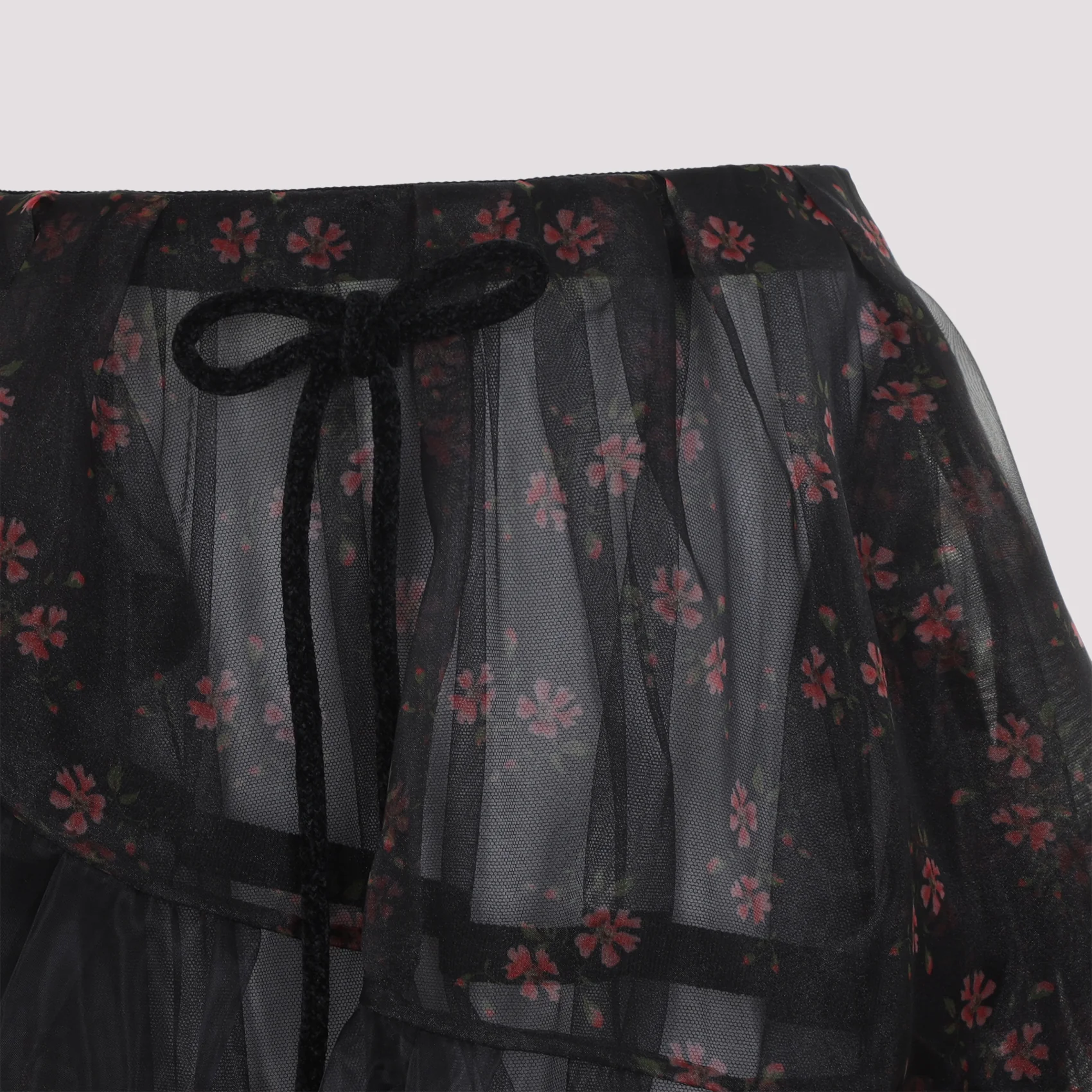 BLACK PATCHWORK POLYAMIDE MIDI SKIRT - Image 4