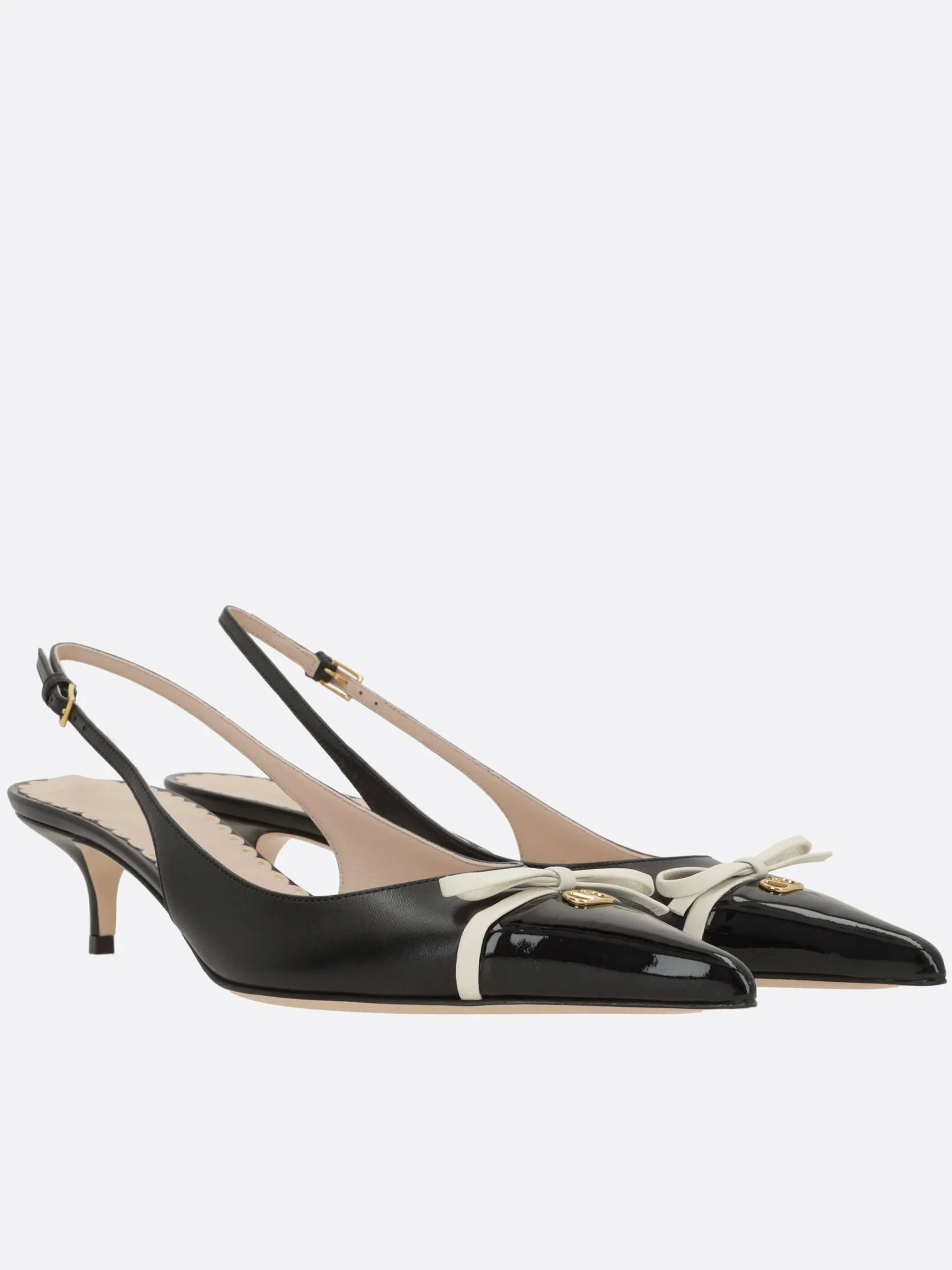 BLACK PATENT LEATHER SLING BACK - Image 2