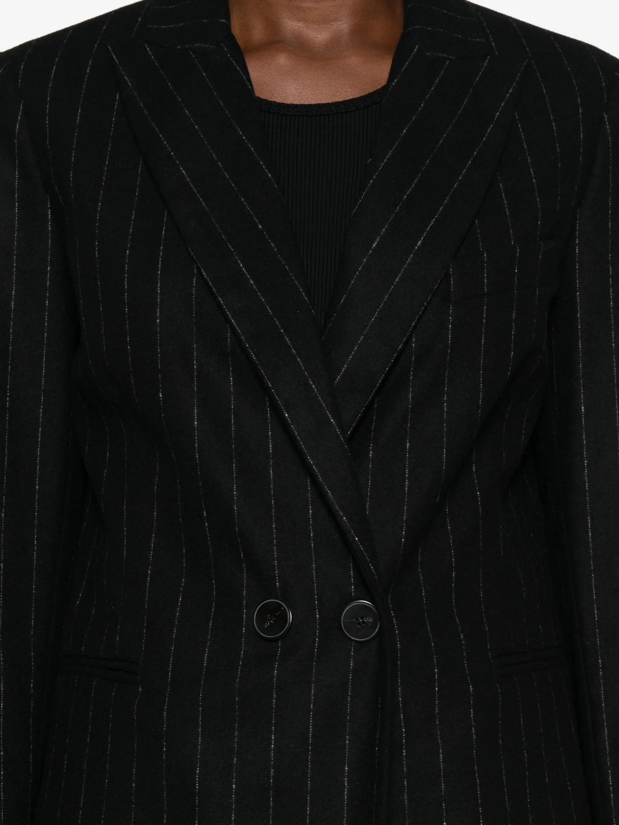 BLACK PINSTRIPED CLOTH JACKET - Image 4