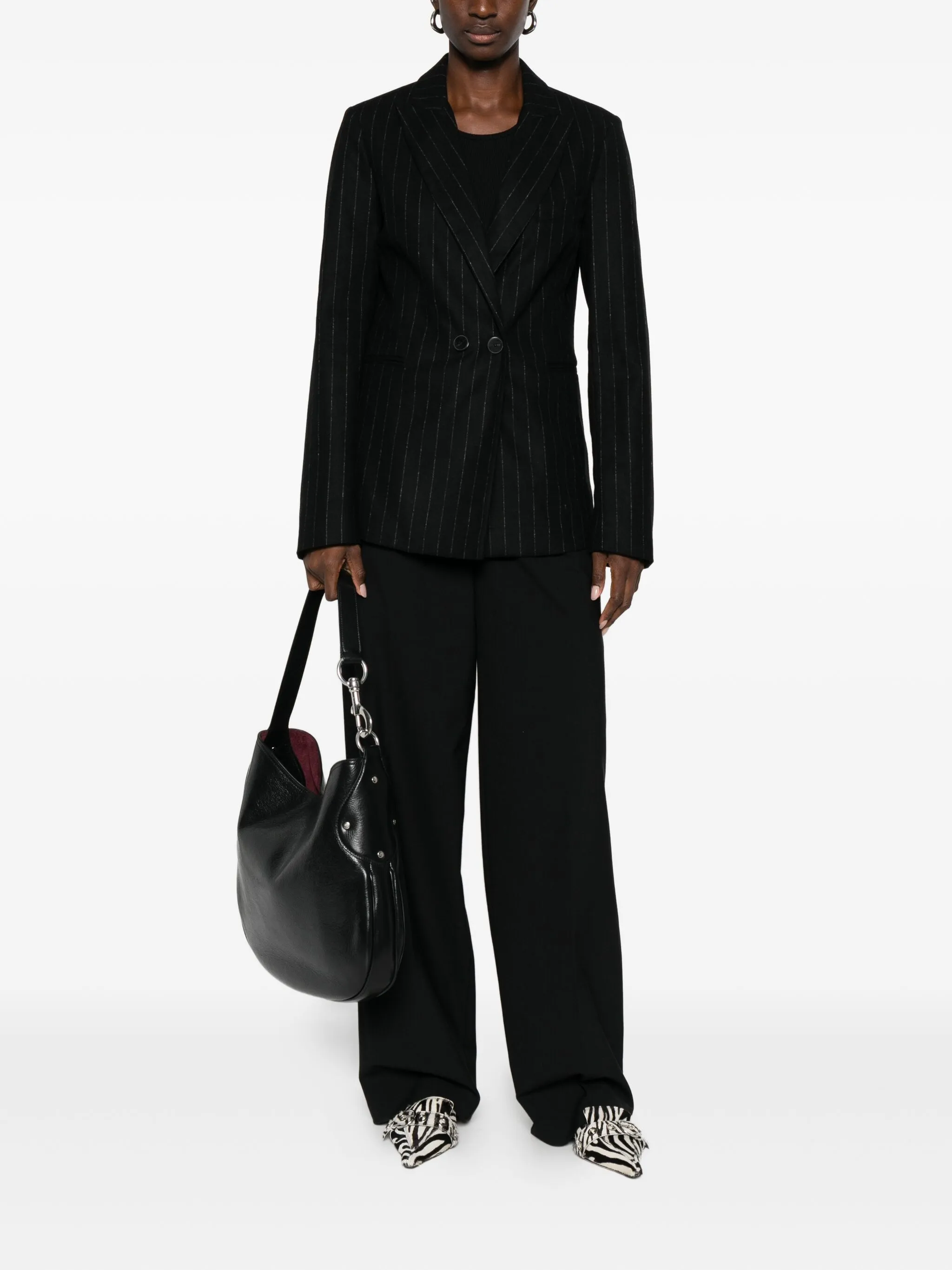 BLACK PINSTRIPED CLOTH JACKET - Image 5
