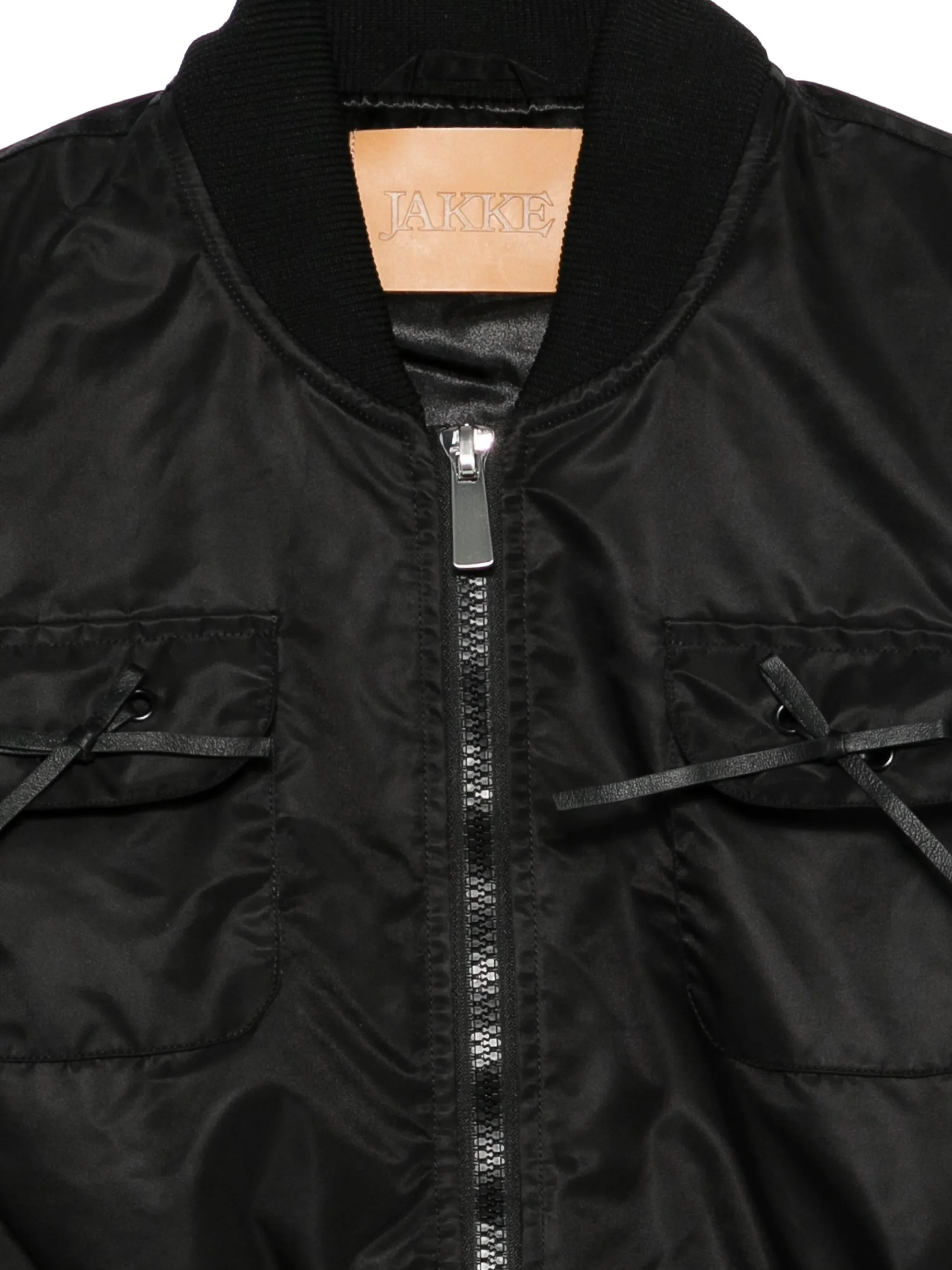 BLACK POLYAMIDE BOMBER JACKET - Image 3