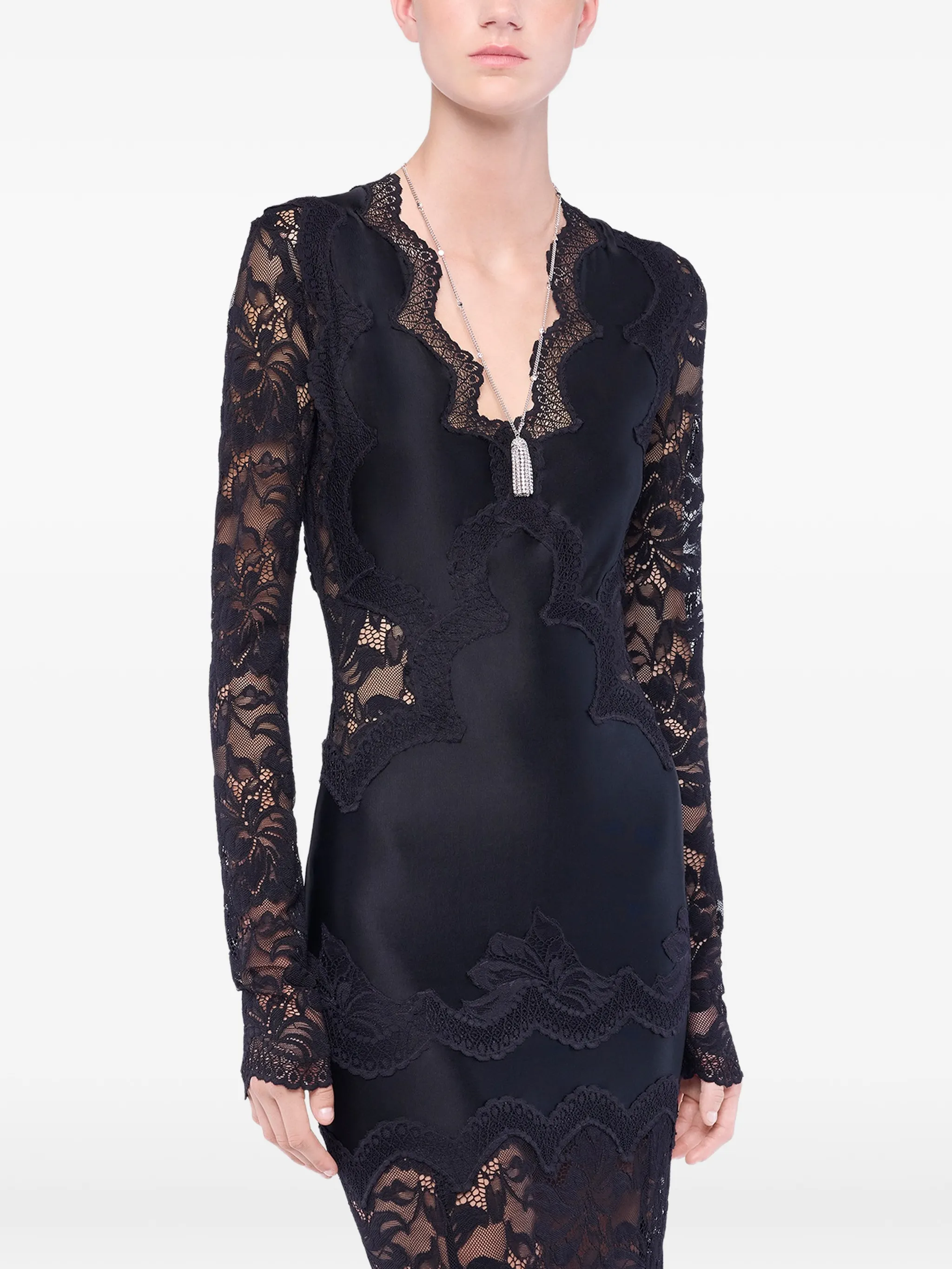 BLACK POLYAMIDE VISCOSE ELASTANE DRESS - Image 4