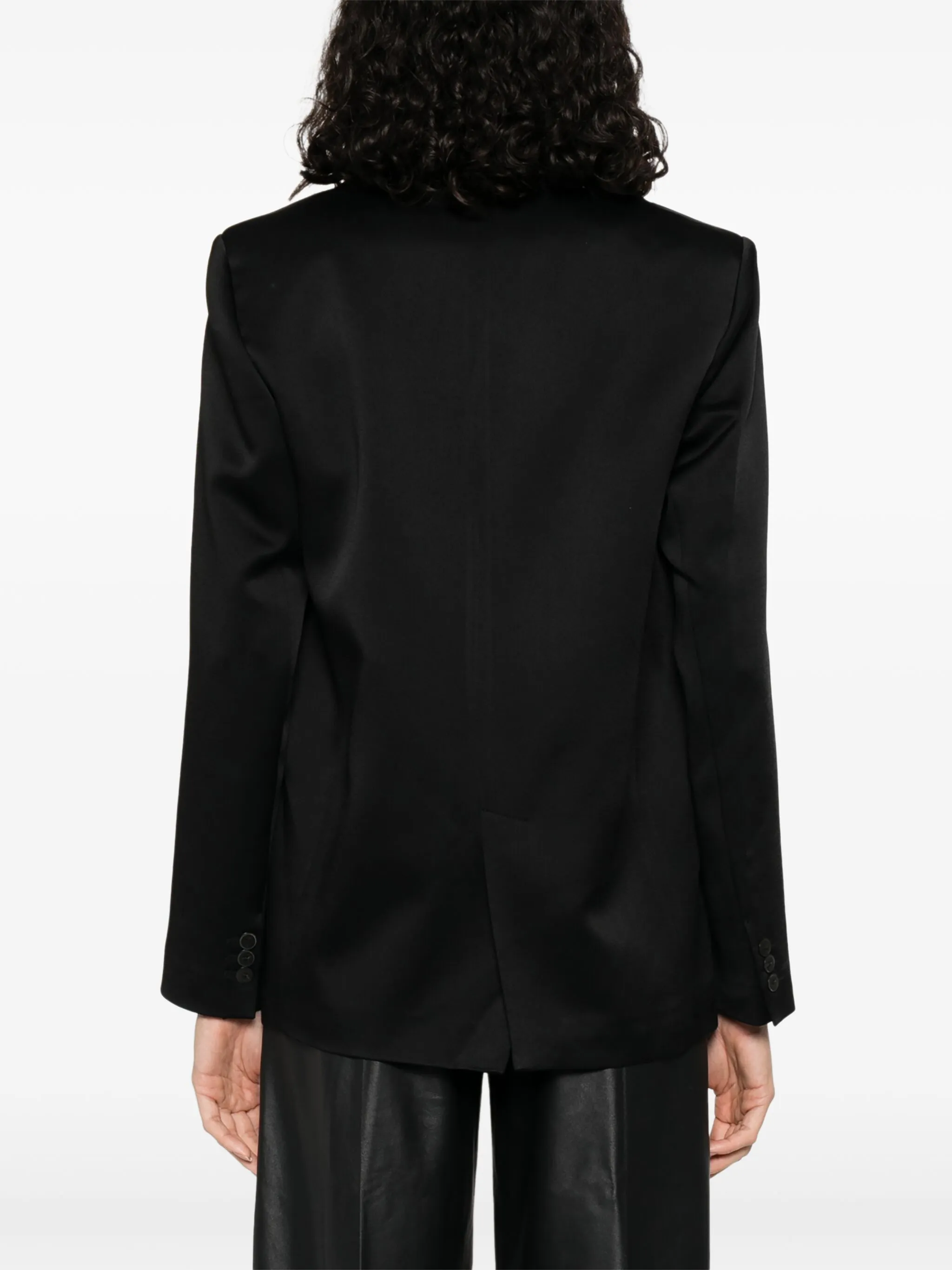 BLACK SHINY ANVERS SATIN JACKET - Image 4