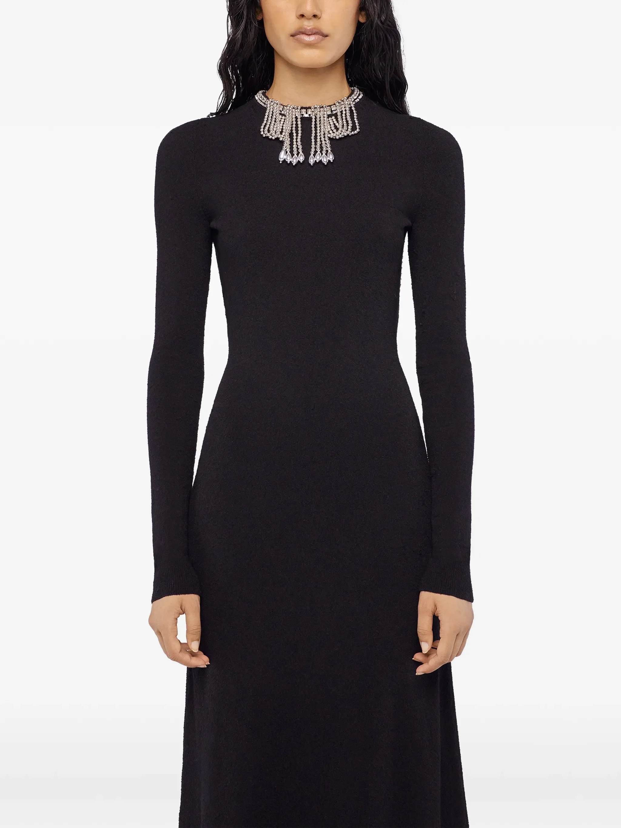 BLACK VISCOSE POLYAMIDE DRESS - Image 4