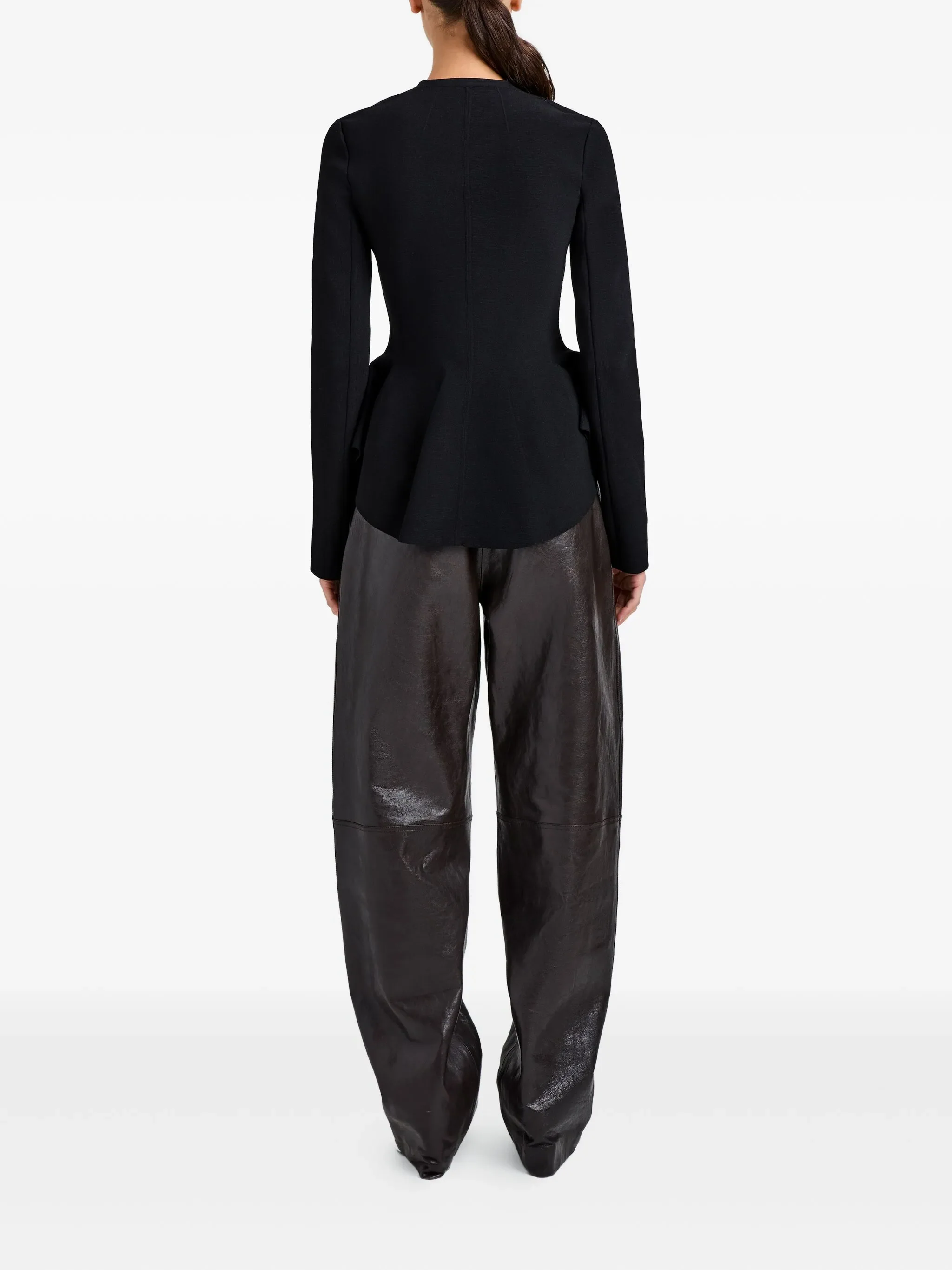 BLACK VISCOSE POLYAMIDE JACKET - Image 2