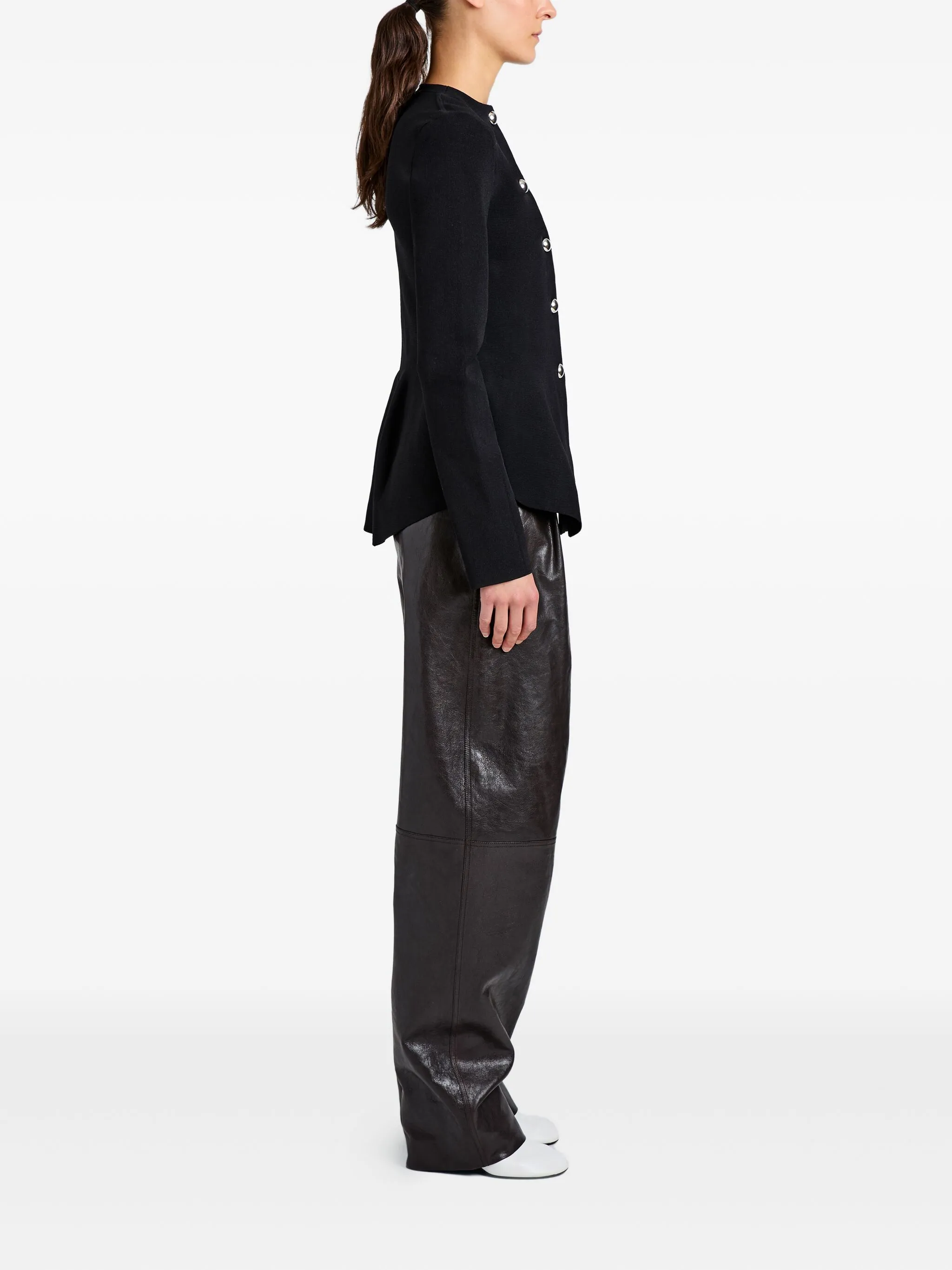 BLACK VISCOSE POLYAMIDE JACKET - Image 3