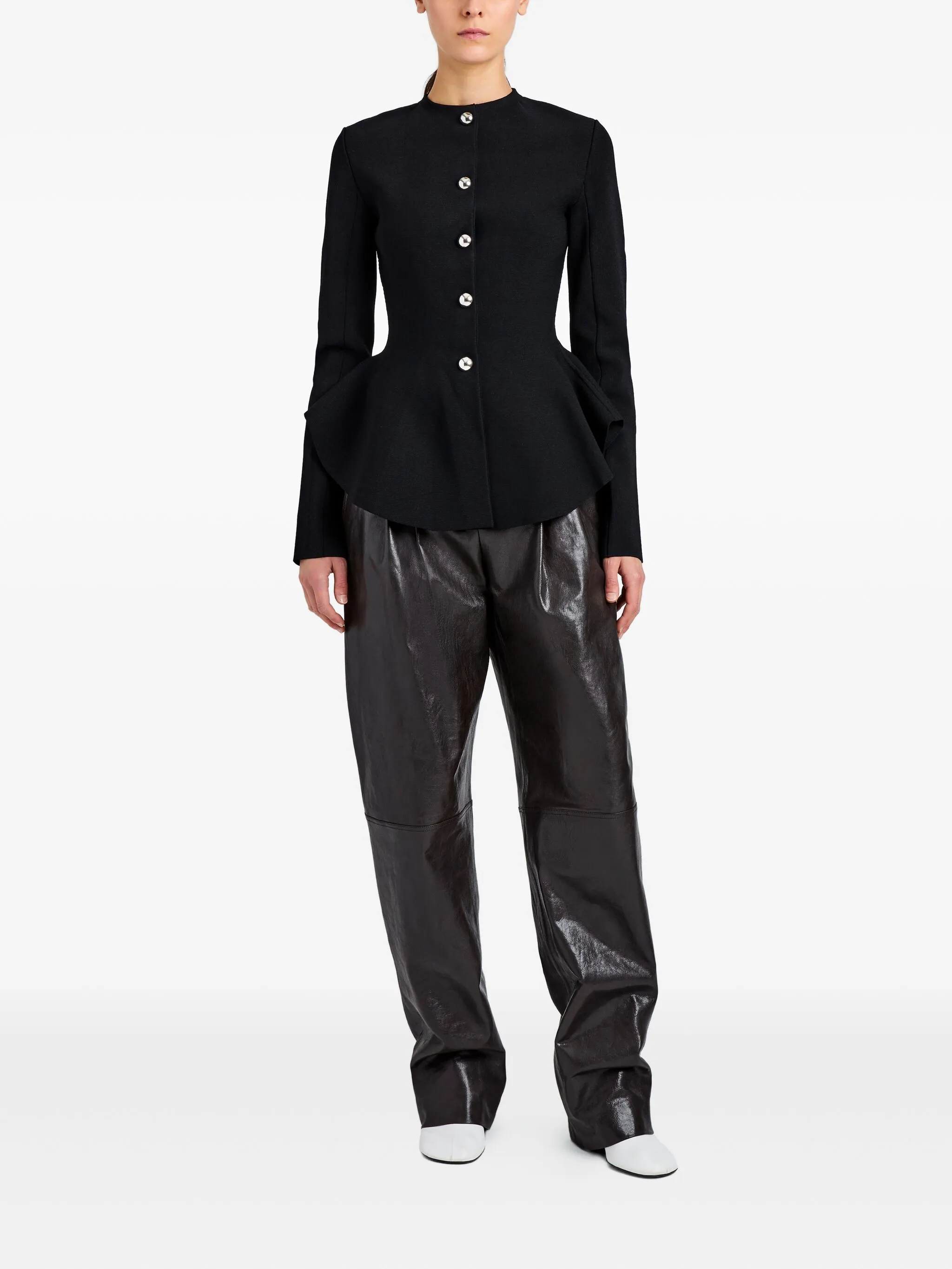BLACK VISCOSE POLYAMIDE JACKET - Image 5