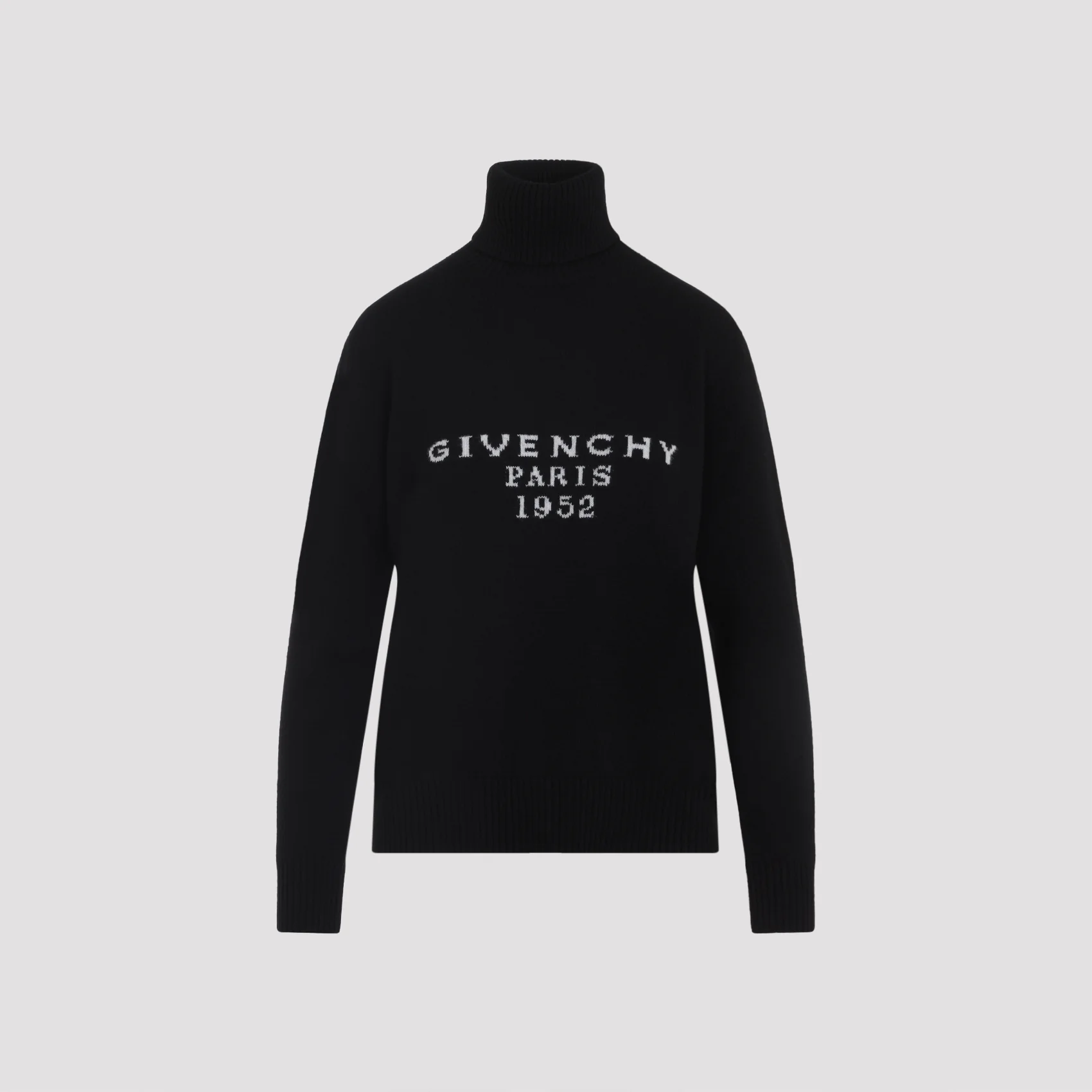 BLACK WOOL HIGH NECK SWEATER - Image 2