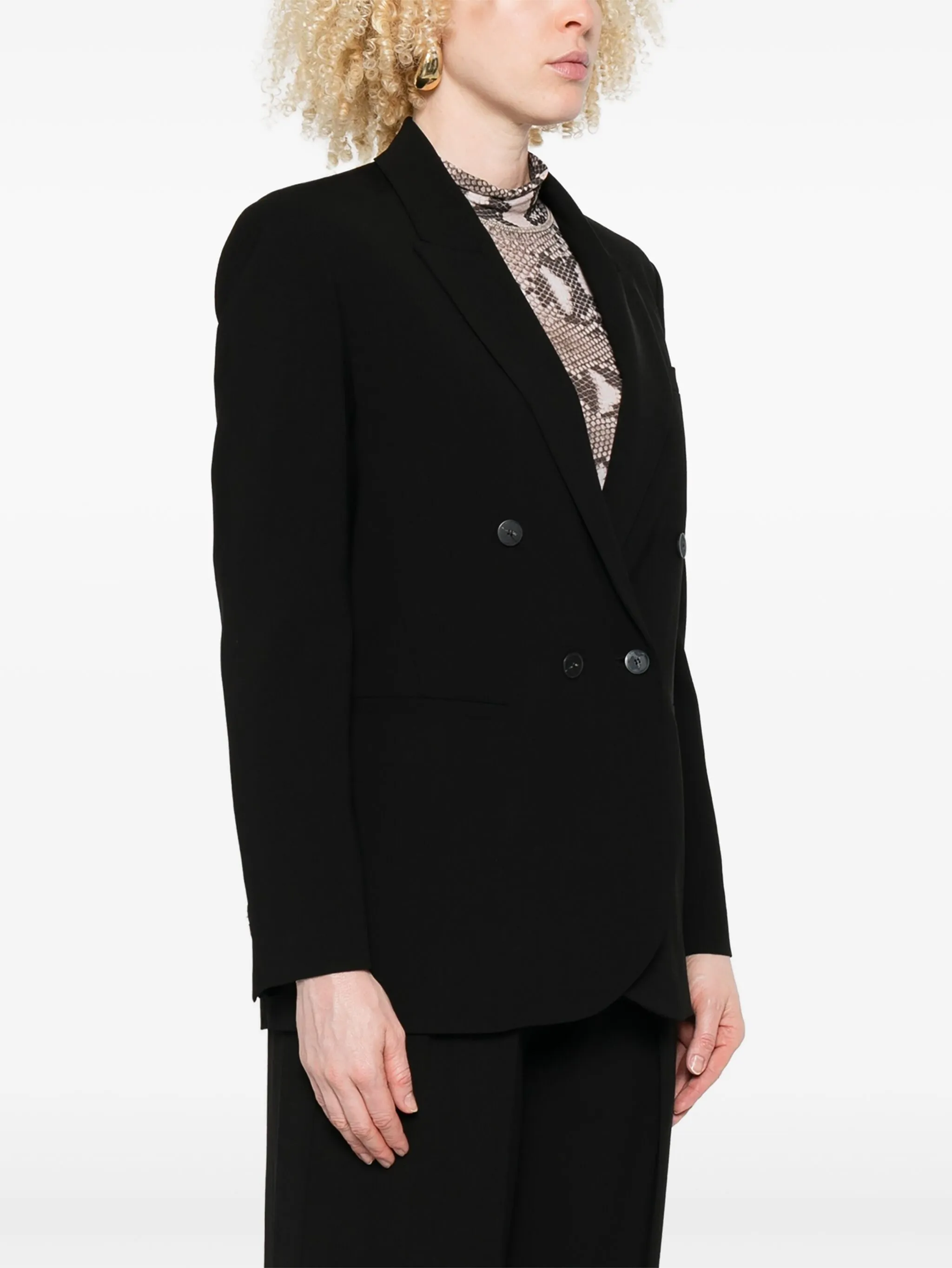 BLACK WOOL VISCOSE REGULAR JACKET - Image 5