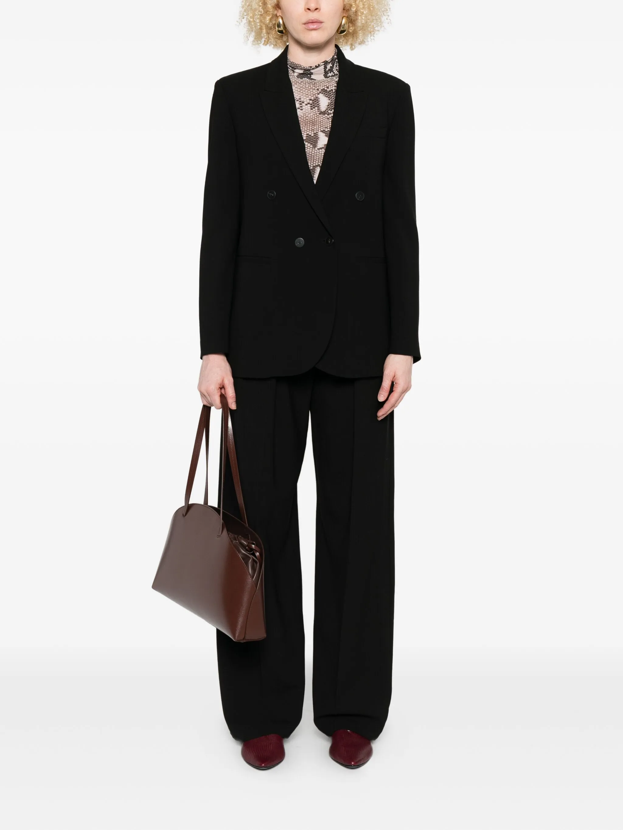 BLACK WOOL VISCOSE SARTORIAL PANTS - Image 4