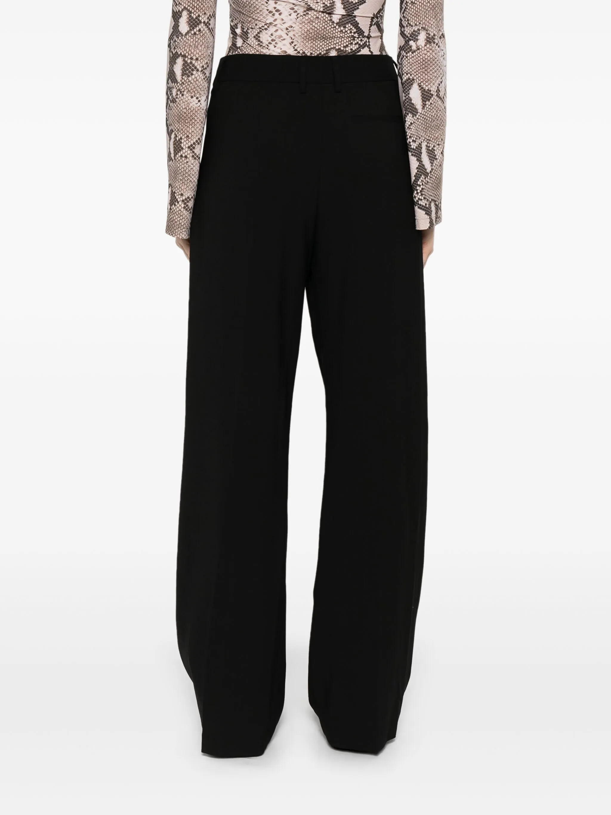 BLACK WOOL VISCOSE SARTORIAL PANTS - Image 5