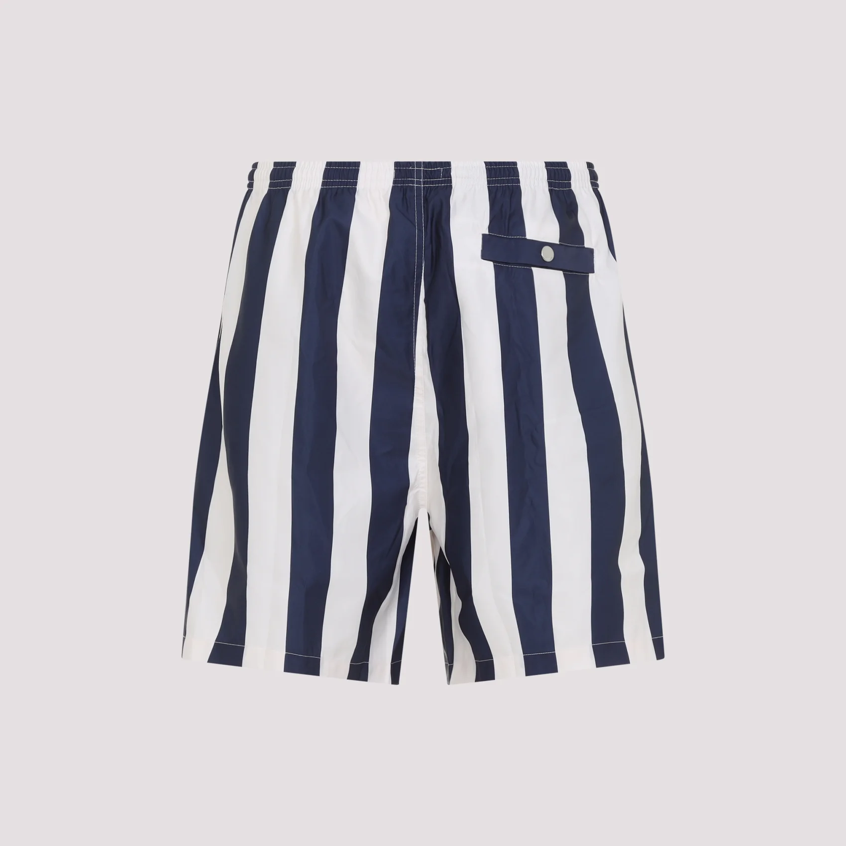 BLUE AND WHITE LONG STRIPES POLYESTER SWIM SHORTS - Image 3