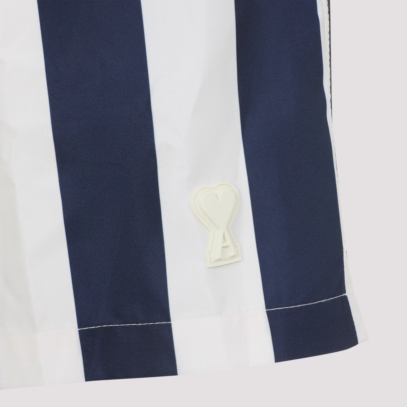 BLUE AND WHITE LONG STRIPES POLYESTER SWIM SHORTS - Image 4