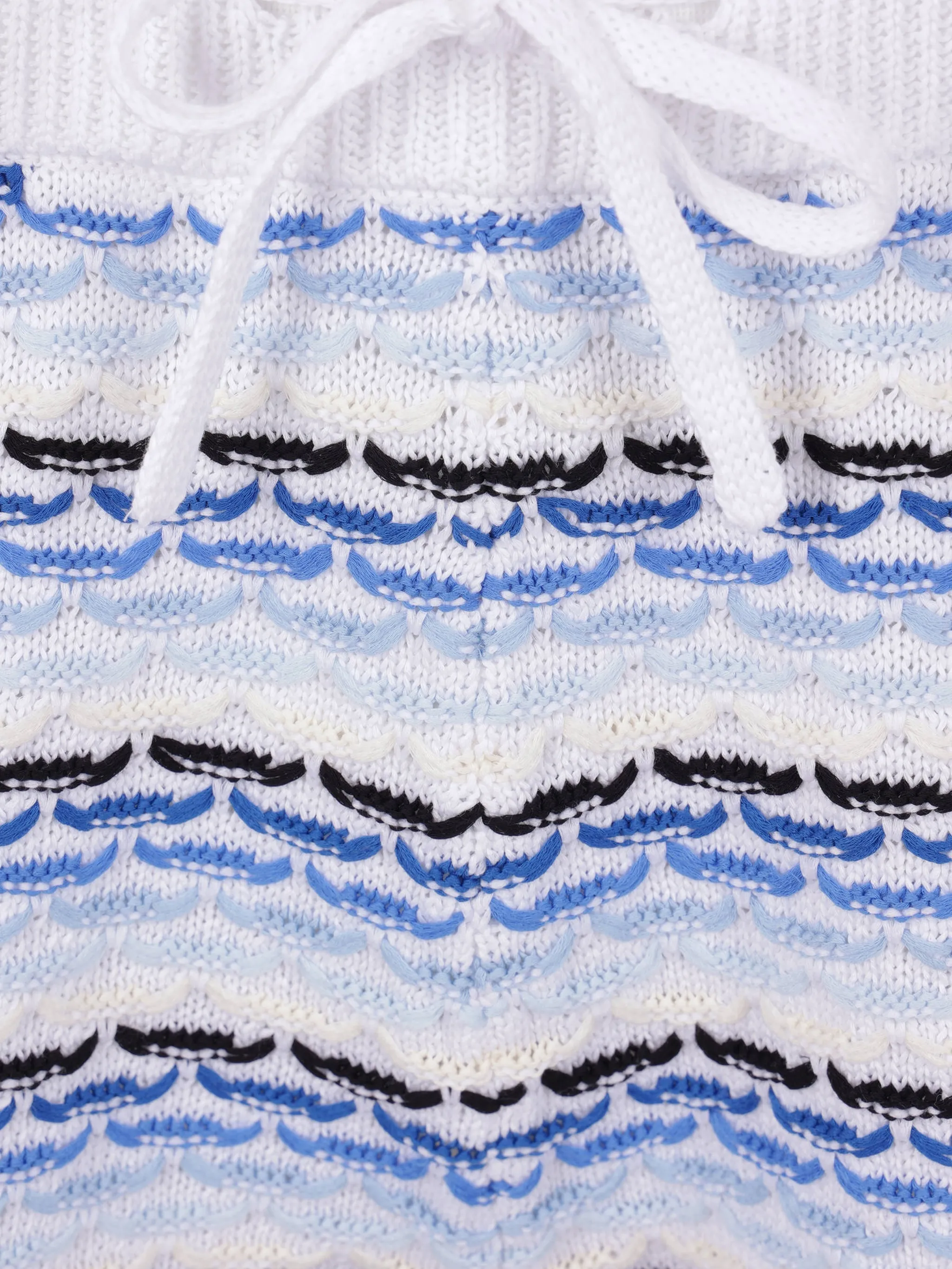 BLUE COTTON VISCOSE TUCK STITCH - Image 3