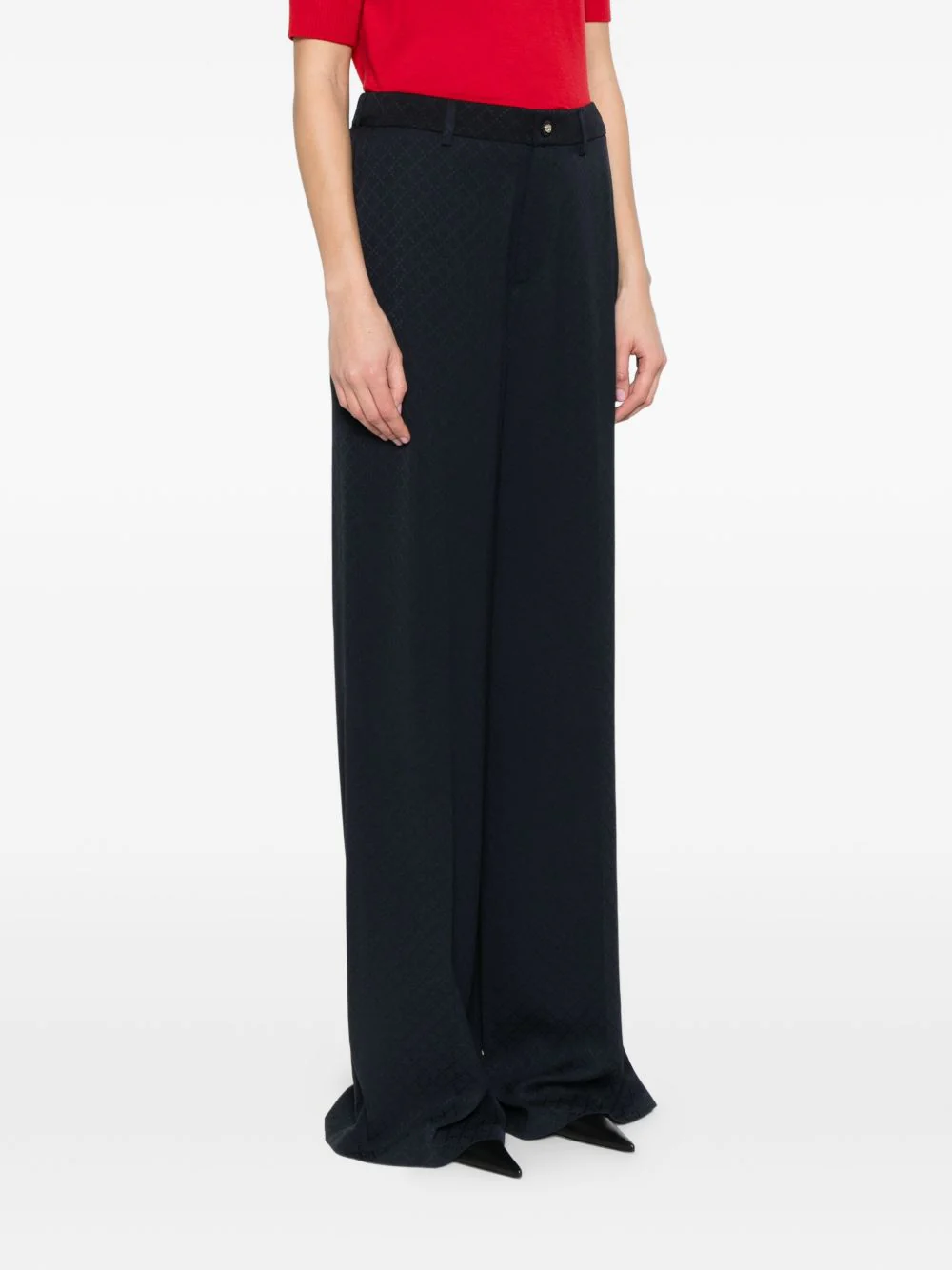 BLUE VISCOSE MIX TROUSERS - Image 5