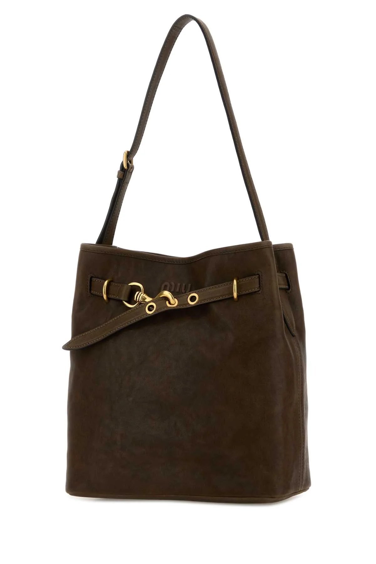 BROWN NAPPA LEATHER AVENTURE BUCKET BAG - Image 2