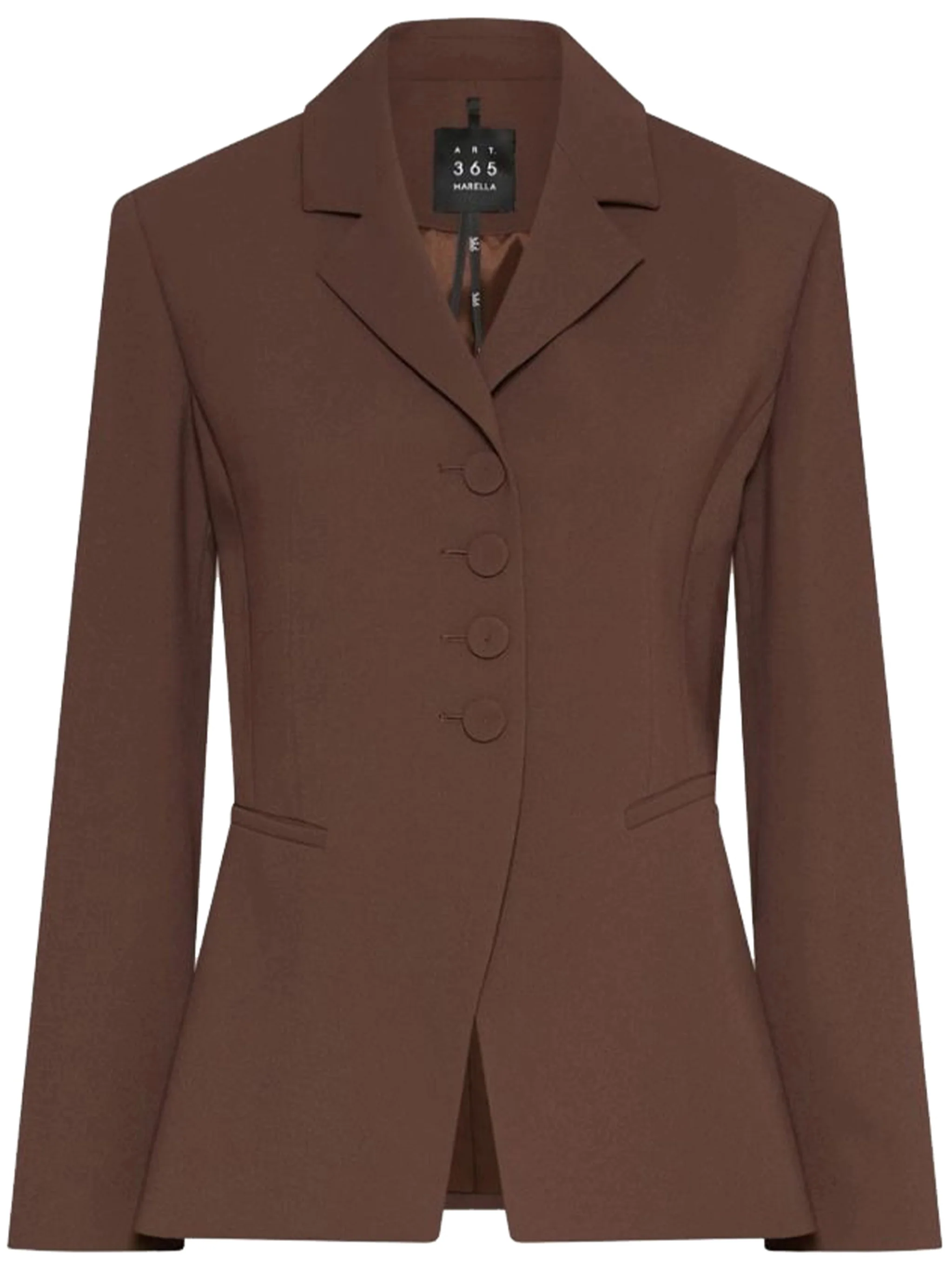 BROWN POLYESTER BLAZER MLTBIG