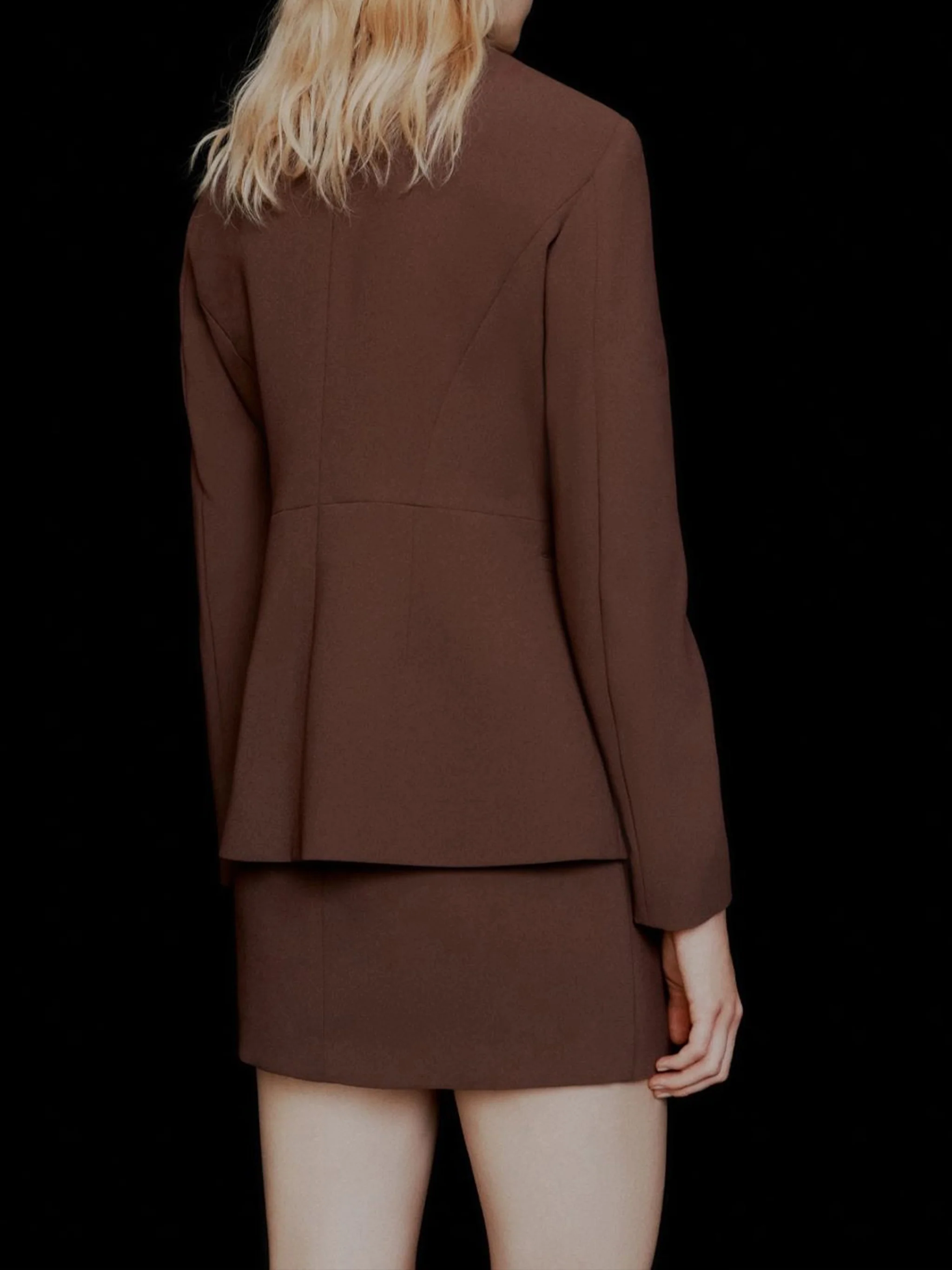 BROWN POLYESTER BLAZER MLTBIG - Image 3
