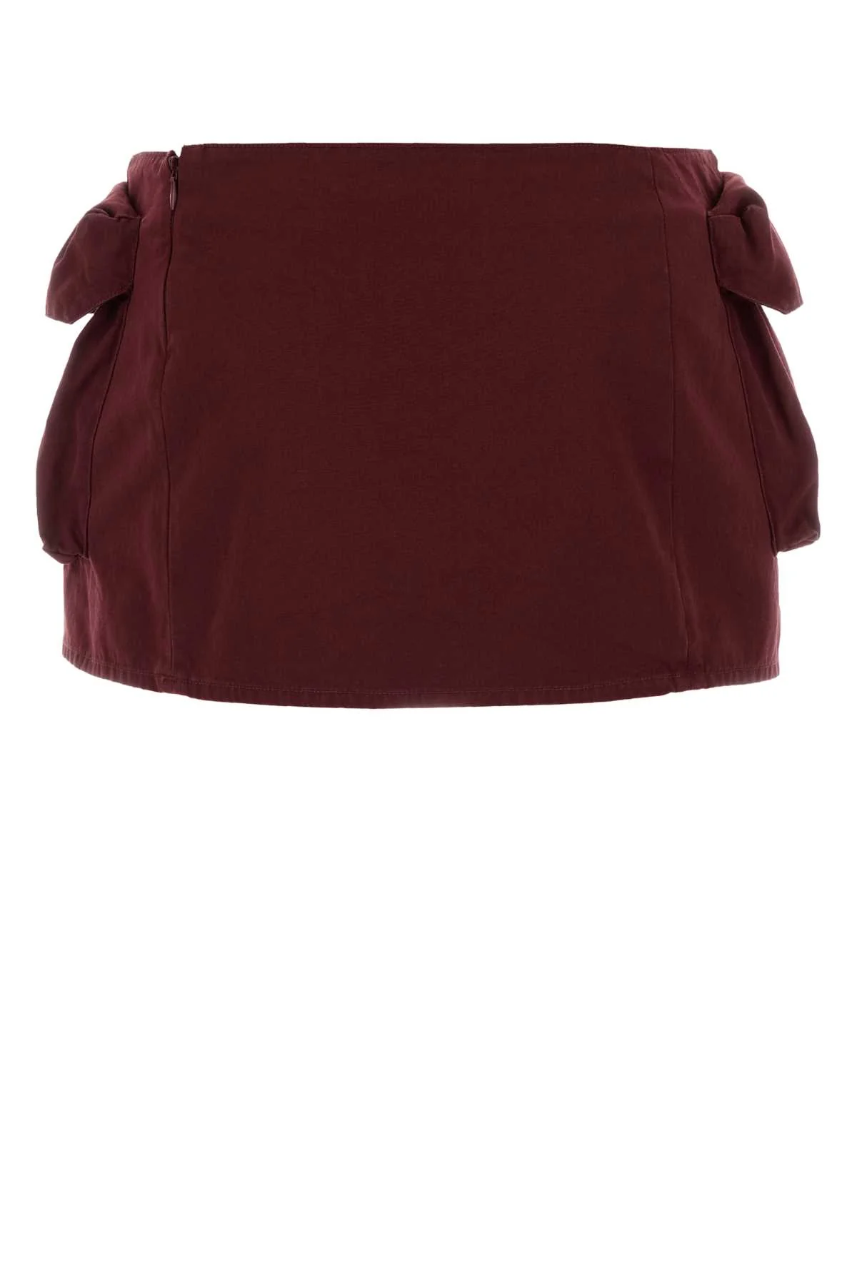 BURGUNDY COTTON MINI SKIRT - Image 2