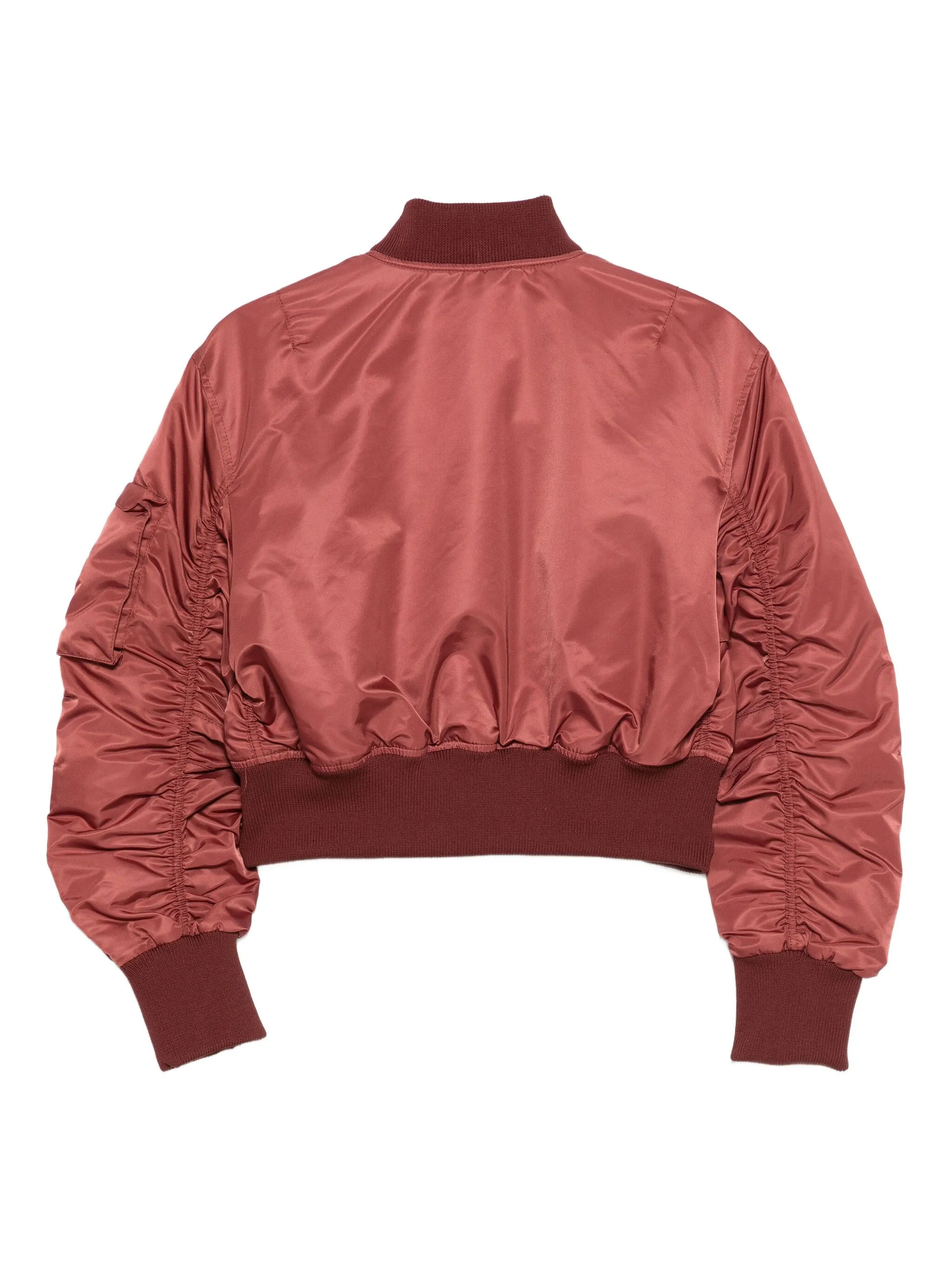 BURGUNDY POLYAMIDE BOMBER JACKET - Image 2