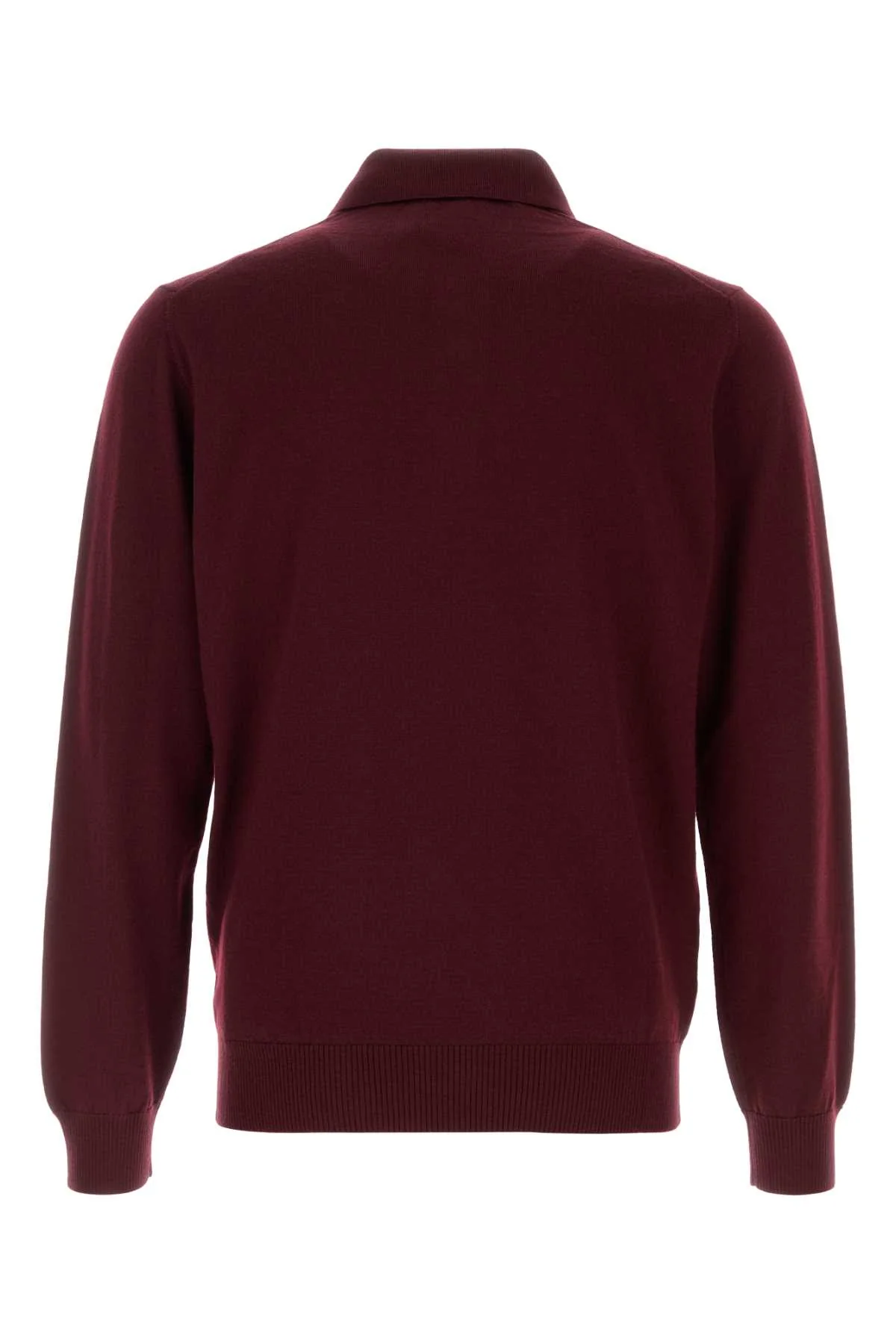 BURGUNDY STRETCH WOOL POLO SHIRT - Image 2