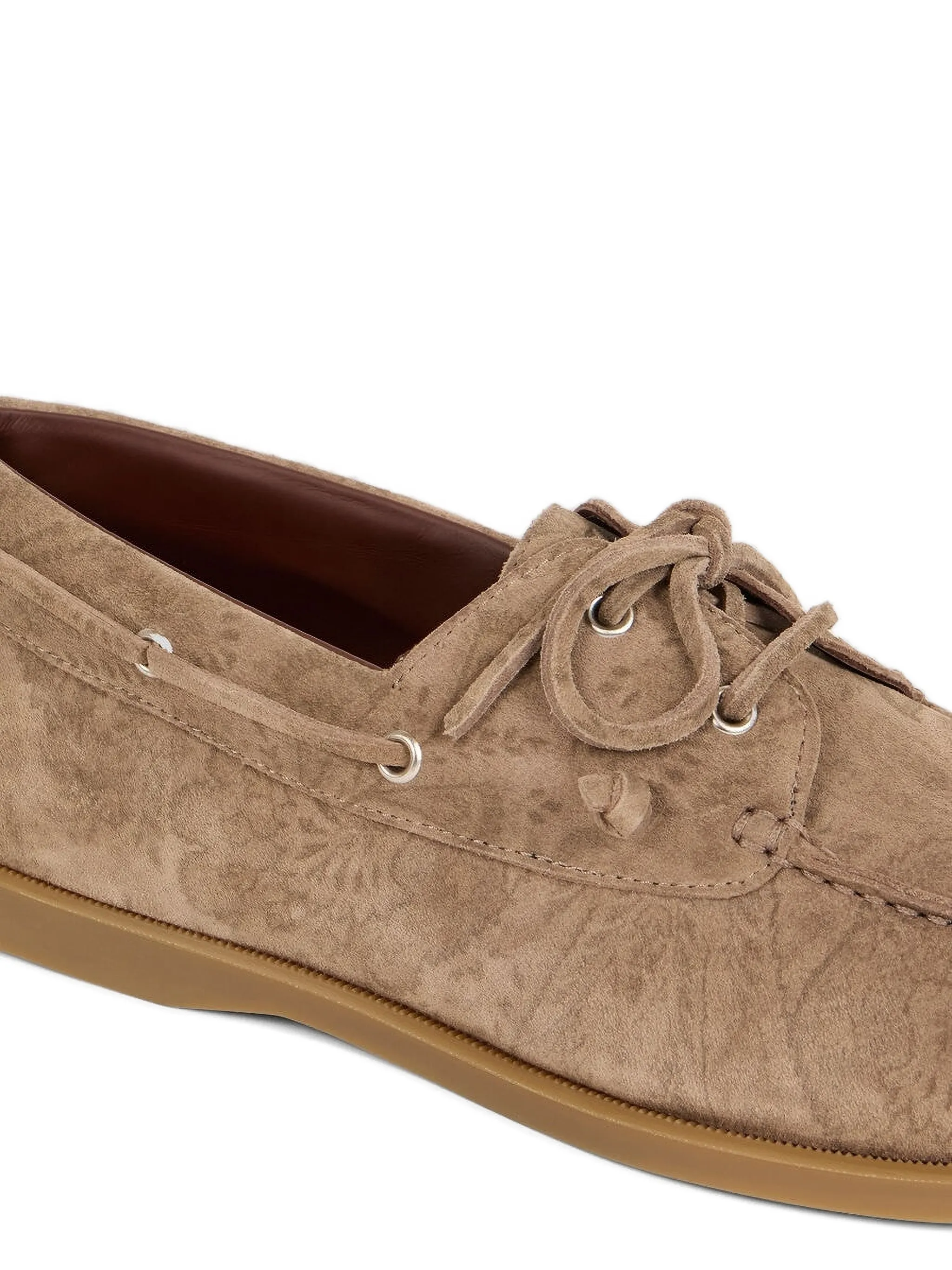 CALFSKIN PRINTED SUEDE BOAT SHOES - Image 3